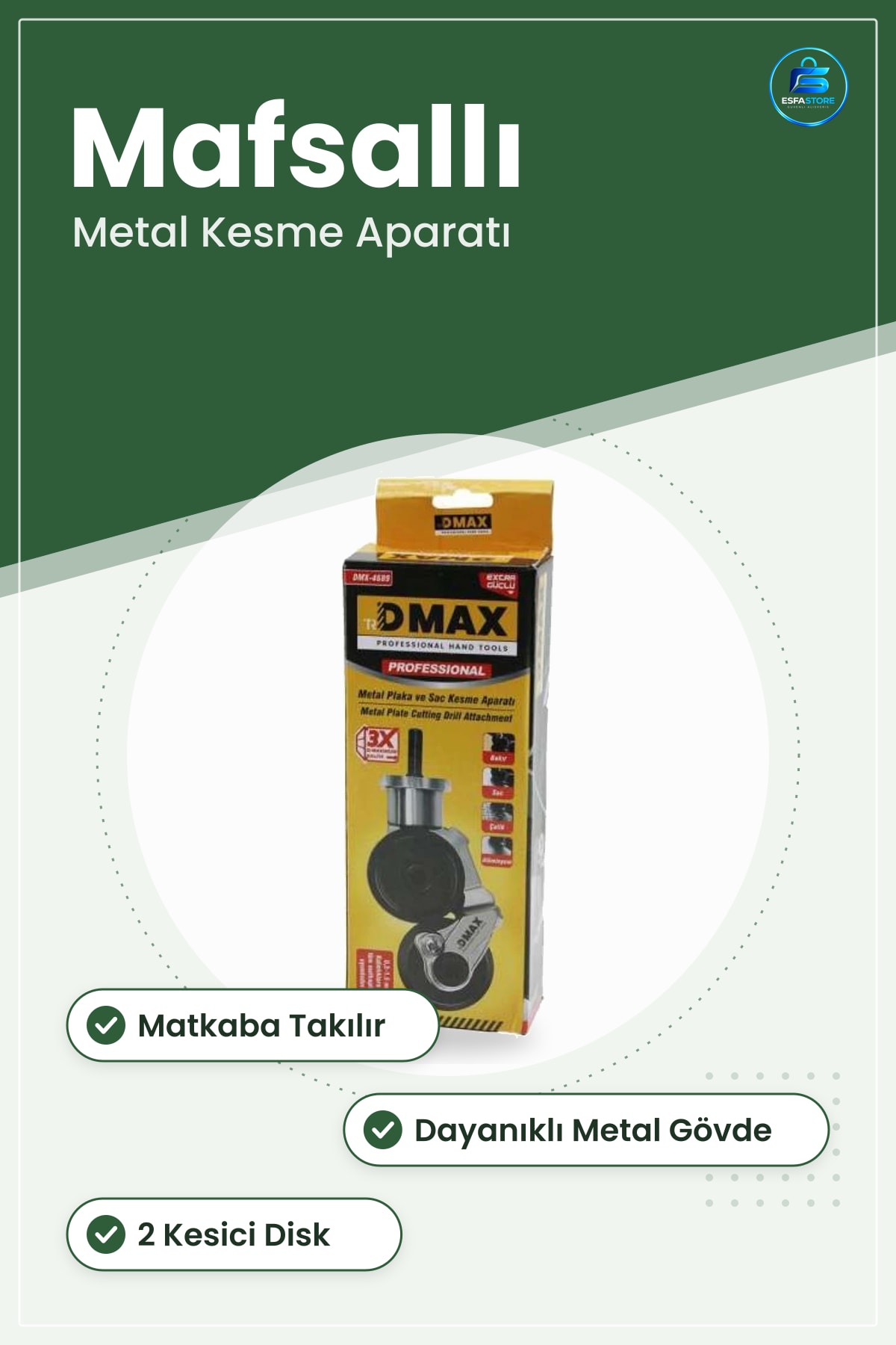 Mafsallı Plaka ve Sac Kesme Aparatı Matkap Uyumlu Metal Kesici Profil Kesim Aracı Dayanıklı