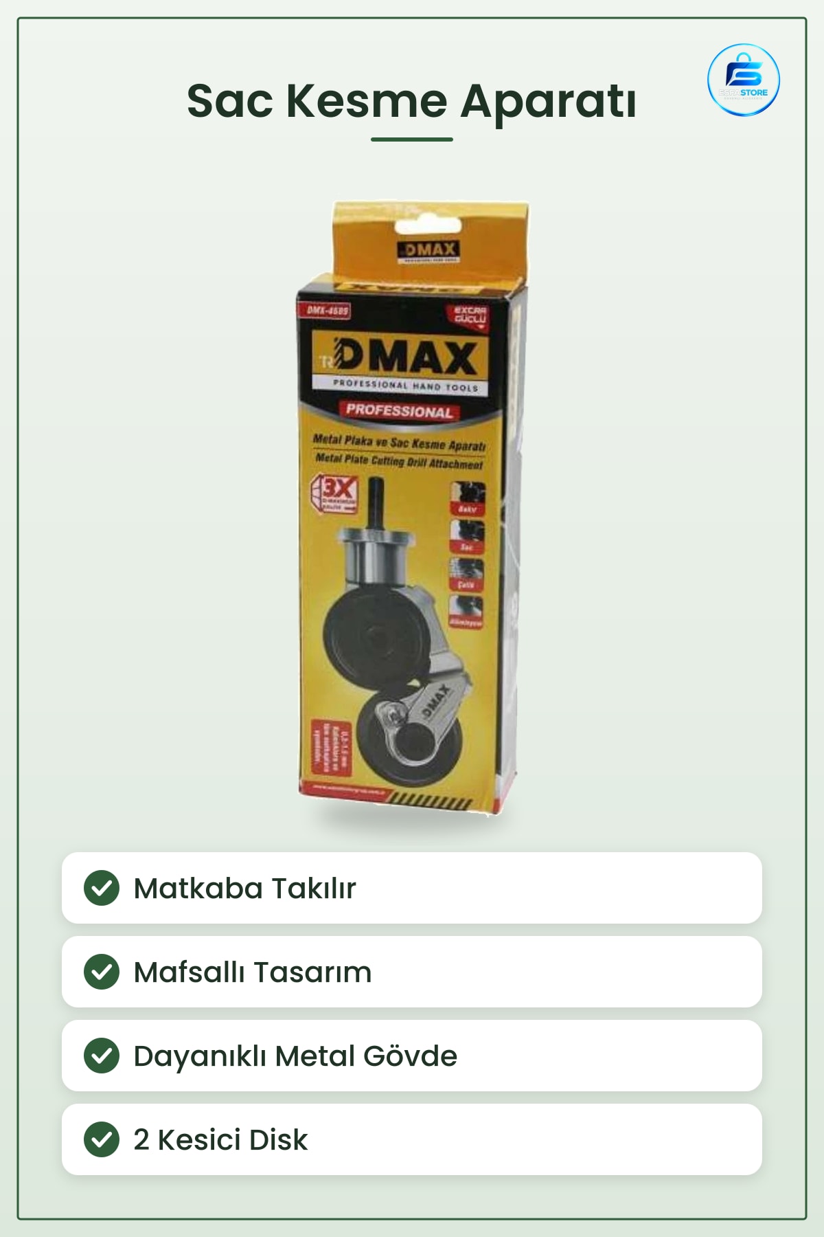 Mafsallı Plaka ve Sac Kesme Aparatı Matkap Uyumlu Metal Kesici Profil Kesim Aracı Dayanıklı