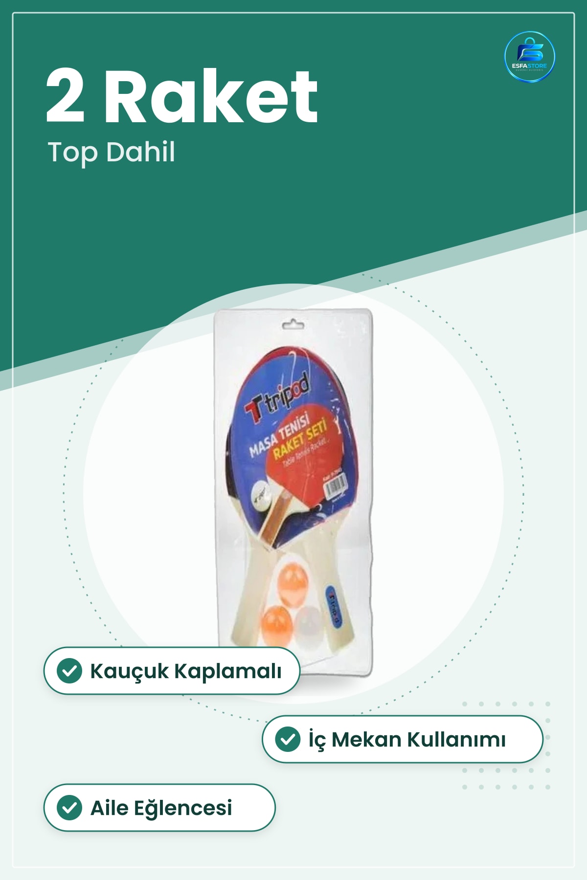 Masa Tenisi Raket Seti 2 Adet Ve Top Ping Pong Oyun Takımı İç Mekan Aile Eğlencesi