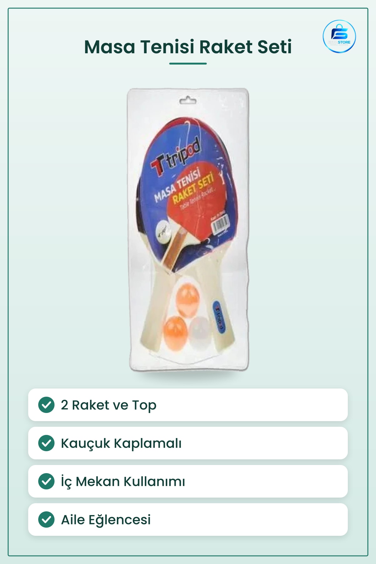 Masa Tenisi Raket Seti 2 Adet Ve Top Ping Pong Oyun Takımı İç Mekan Aile Eğlencesi