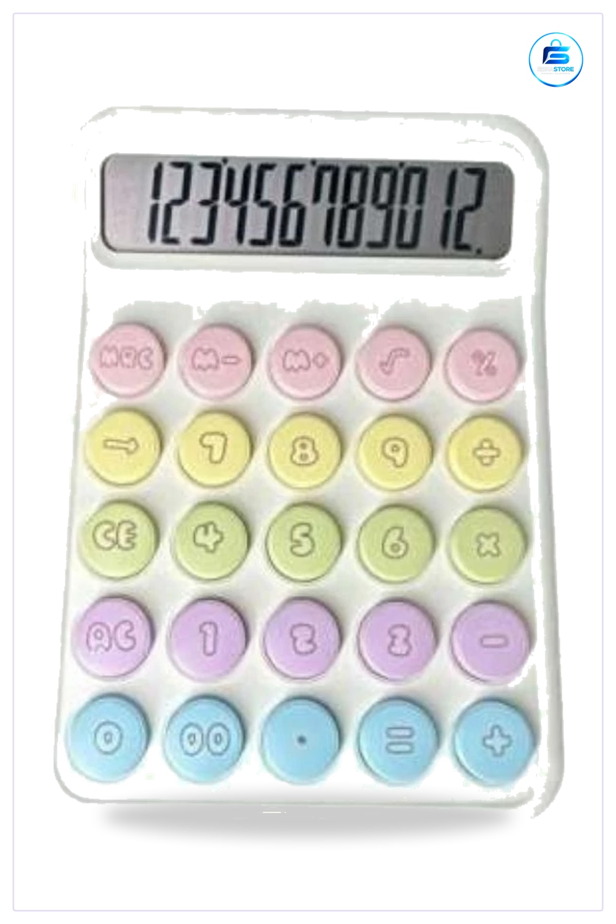 Retro Tasarımlı Renkli Orta Boy Hesap Makinesi Masaüstü Ofis Günlük Hesaplamalar İçin Kırtasiye