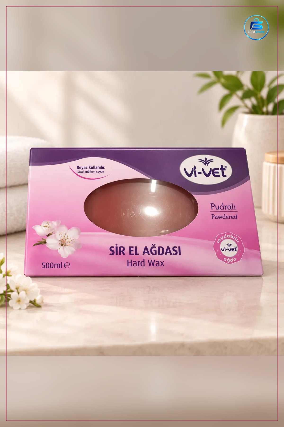 Sir El Ağdası Pudralı 500 ml Hard Wax Ağda Bezsiz Kullanım Tüy Alma Epilasyon Yumuşak Cilt