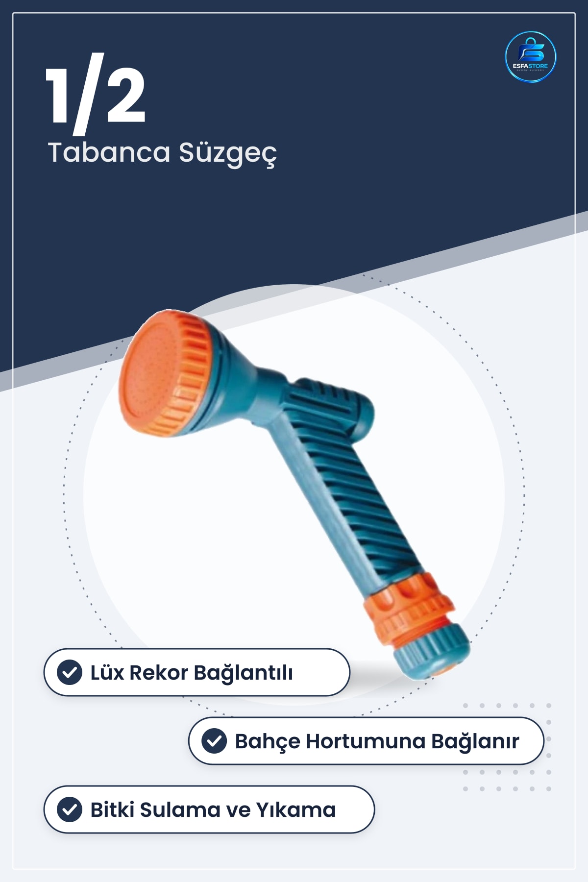 Musluk Başlığı Tabanca Süzgeç Lüx Rekor Bahçe Hortum Sulama Yıkama Bağlantı Parçası