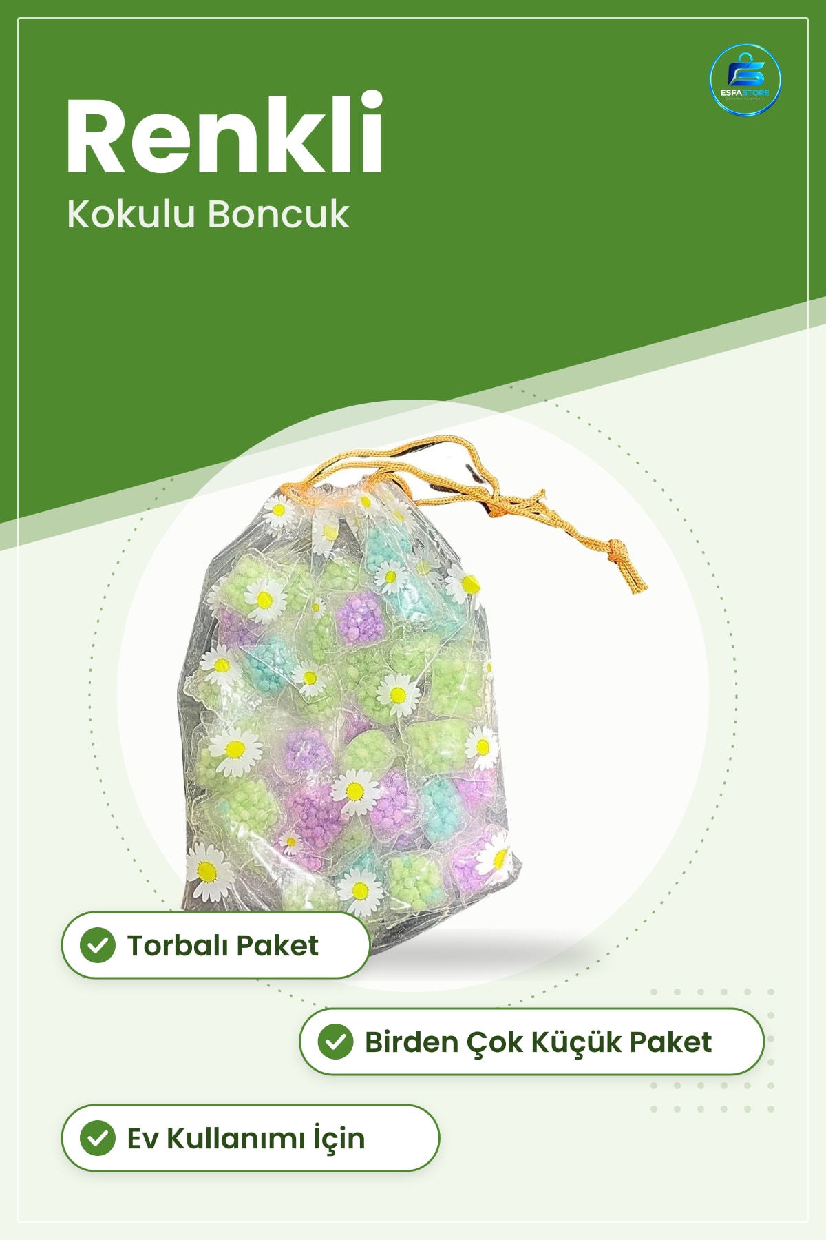 Boncuk Çamaşır Kokusu Parfümü Renkli Kokulu Boncuklar Ev Kullanımı İçin Torbalı Paket