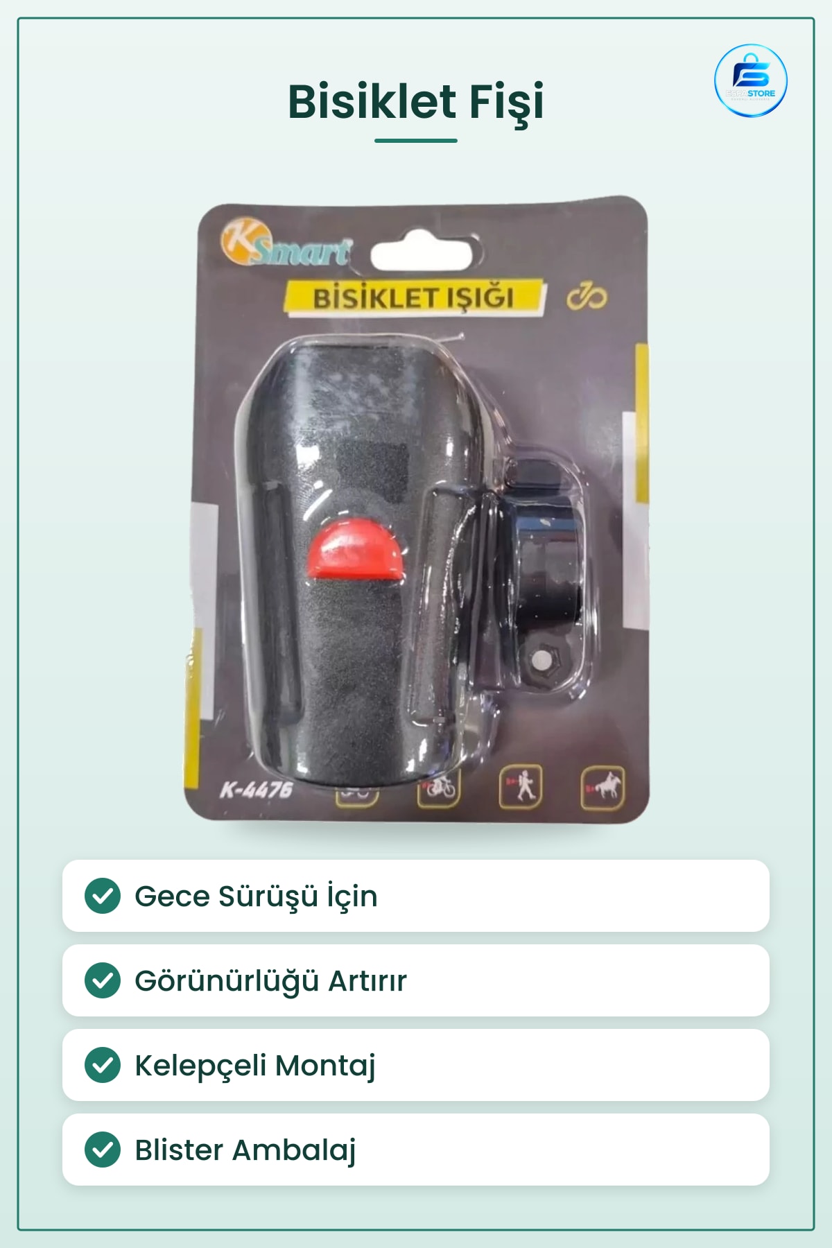 Bisiklet Farı Işığı Gece Sürüşü İçin Güvenlik Aksesuarı Pratik Kullanım Aydınlatma