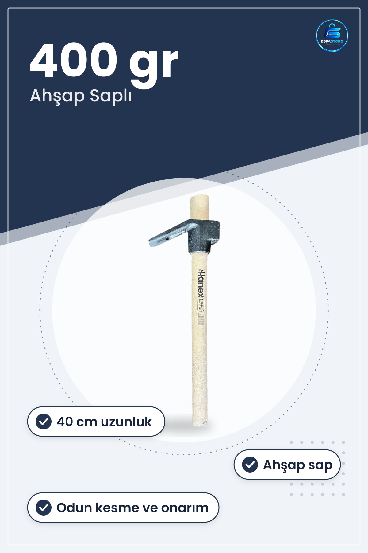 Keser 400 gr 40 cm Balta Ahşap Saplı Hırdavat Onarım Odun Kesme Manuel El Aleti Ağaç