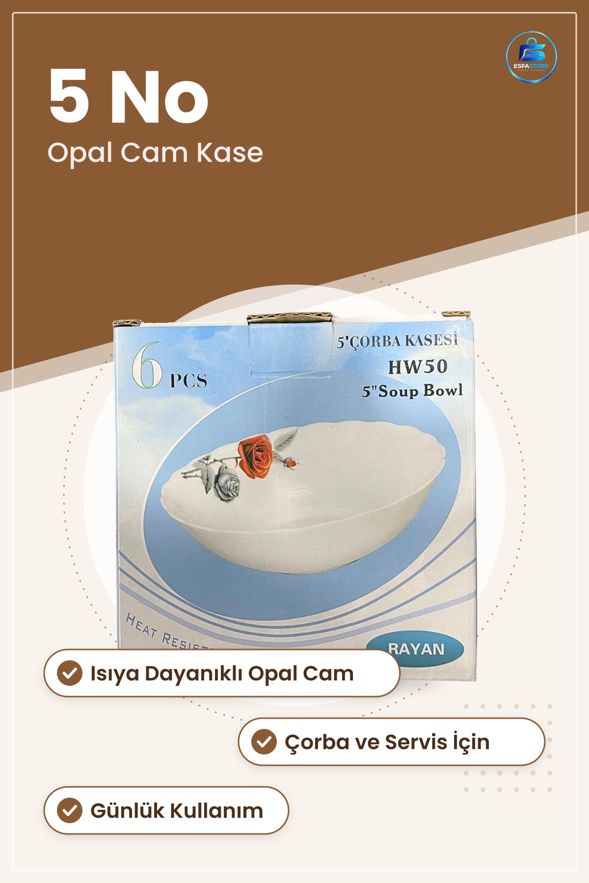 Opal Kase 5 No Isıya Dayanıklı Çorba Servis Mutfak Sofra Sunum Yemek Günlük Kullanım