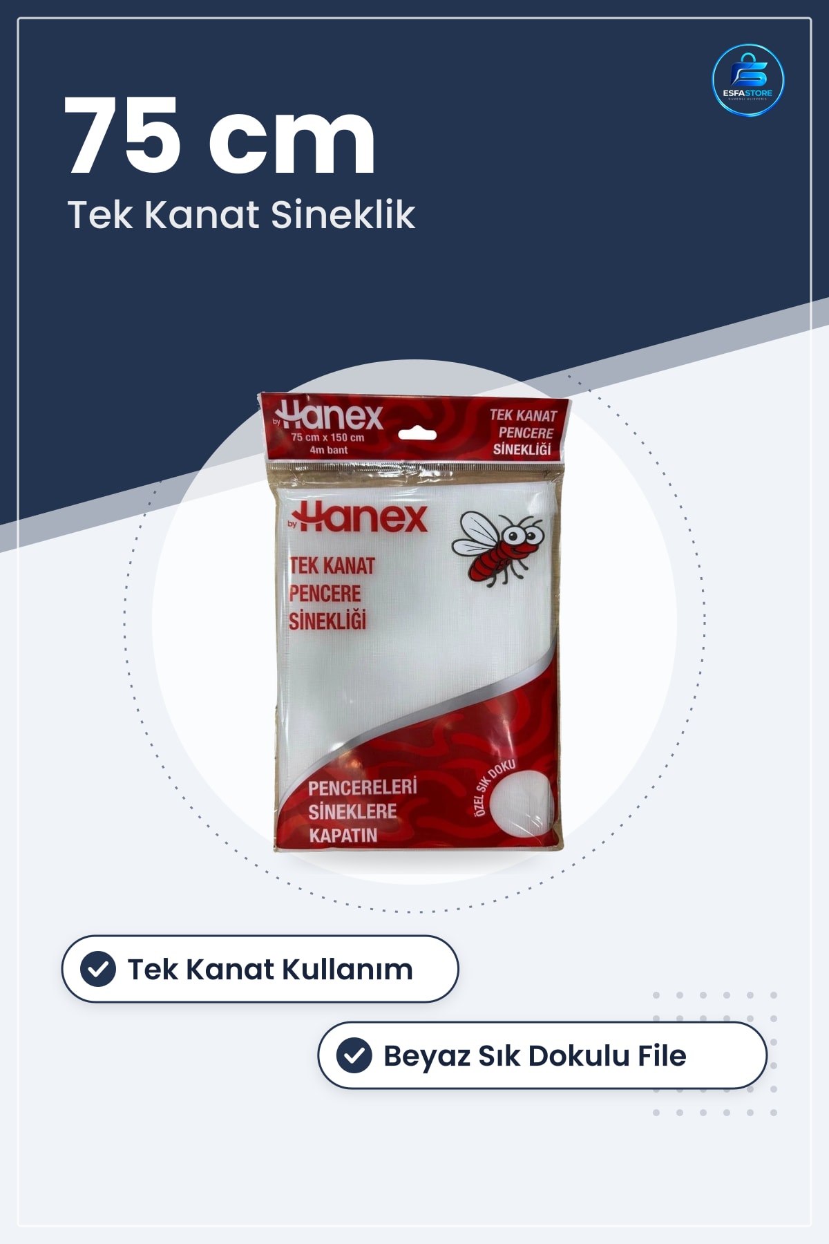 Tek Kanat Pencere Sinekliği 75 cm x 150 Sinek Perdesi 4 m Bant Balkon Mutfak Yatak Odası
