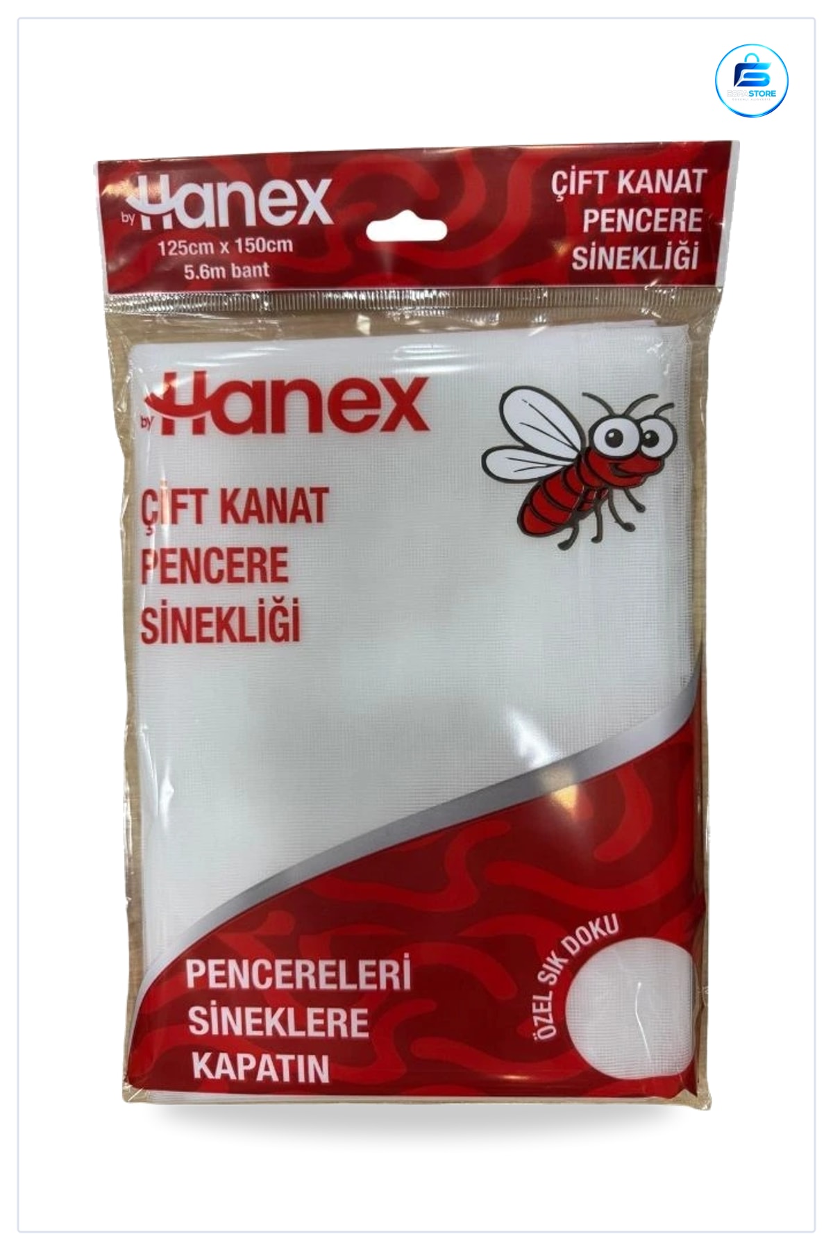 Sinek Perdesi Çift Kanat Pencere Sinekliği 125x150 cm Özel Sık Dokulu 5,6 m Bant Böcek Önleyici