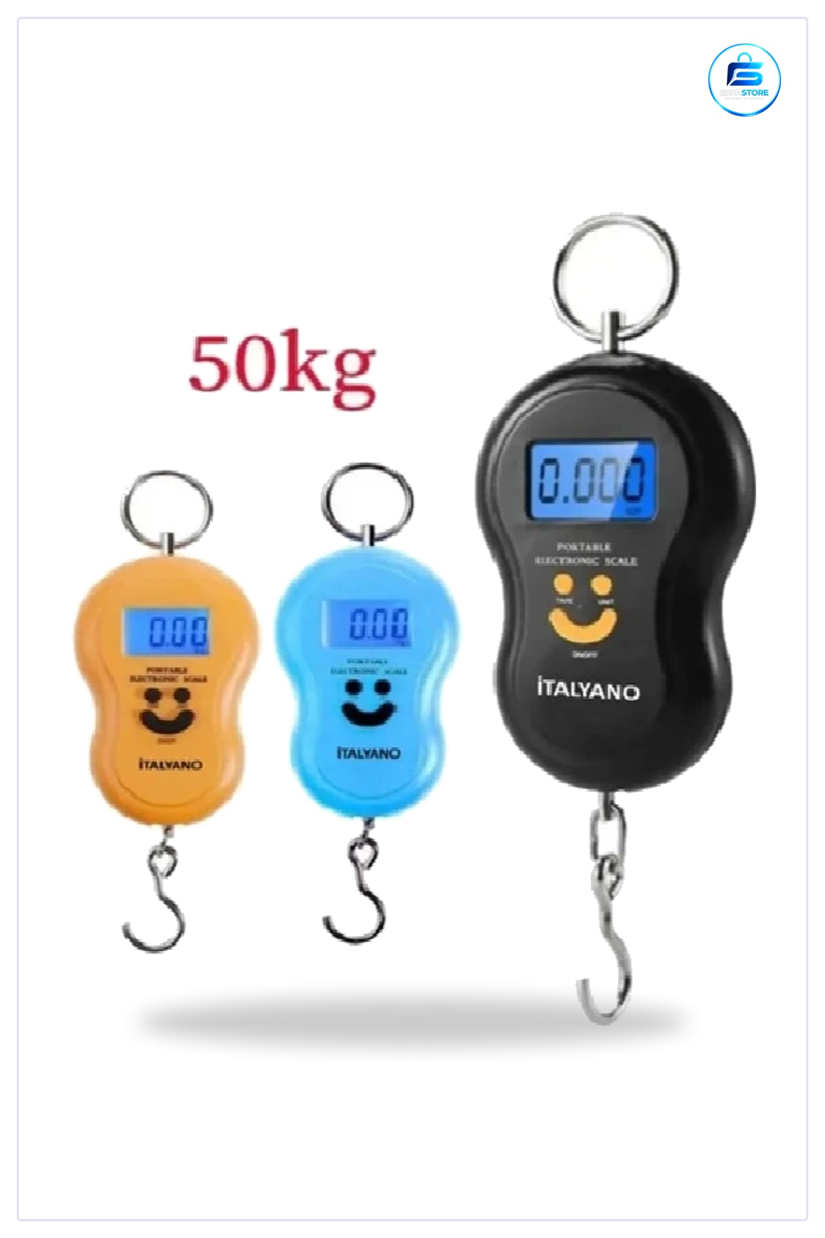 El Terazisi Siyah 50 kg Dijital Taşınabilir Asılı Tartı Bagaj Ölçer Ağırlık Pratik