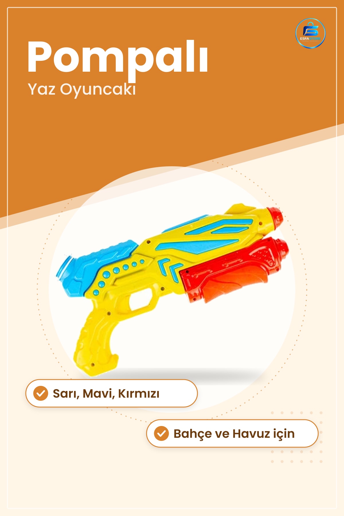 Pompalı Su Tabancası Yaz Oyuncağı Çocuklar İçin Bahçe Havuz ve Plaj Sulu Savaş Eğlencesi