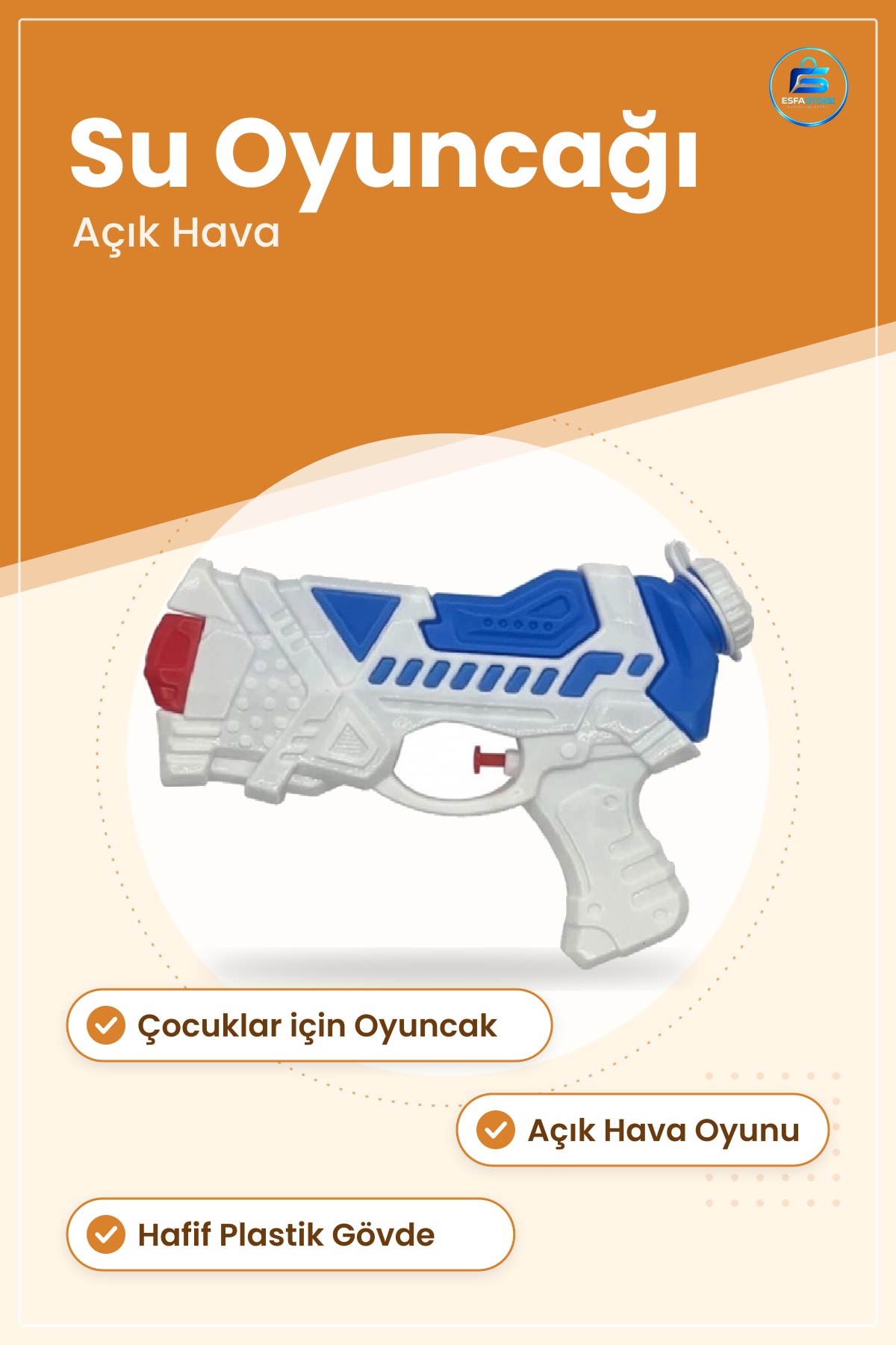 Lazer Su Tabancası Çocuklar İçin Yaz Oyuncağı Açık Hava Eğlence Silahı Pratik Kullanım