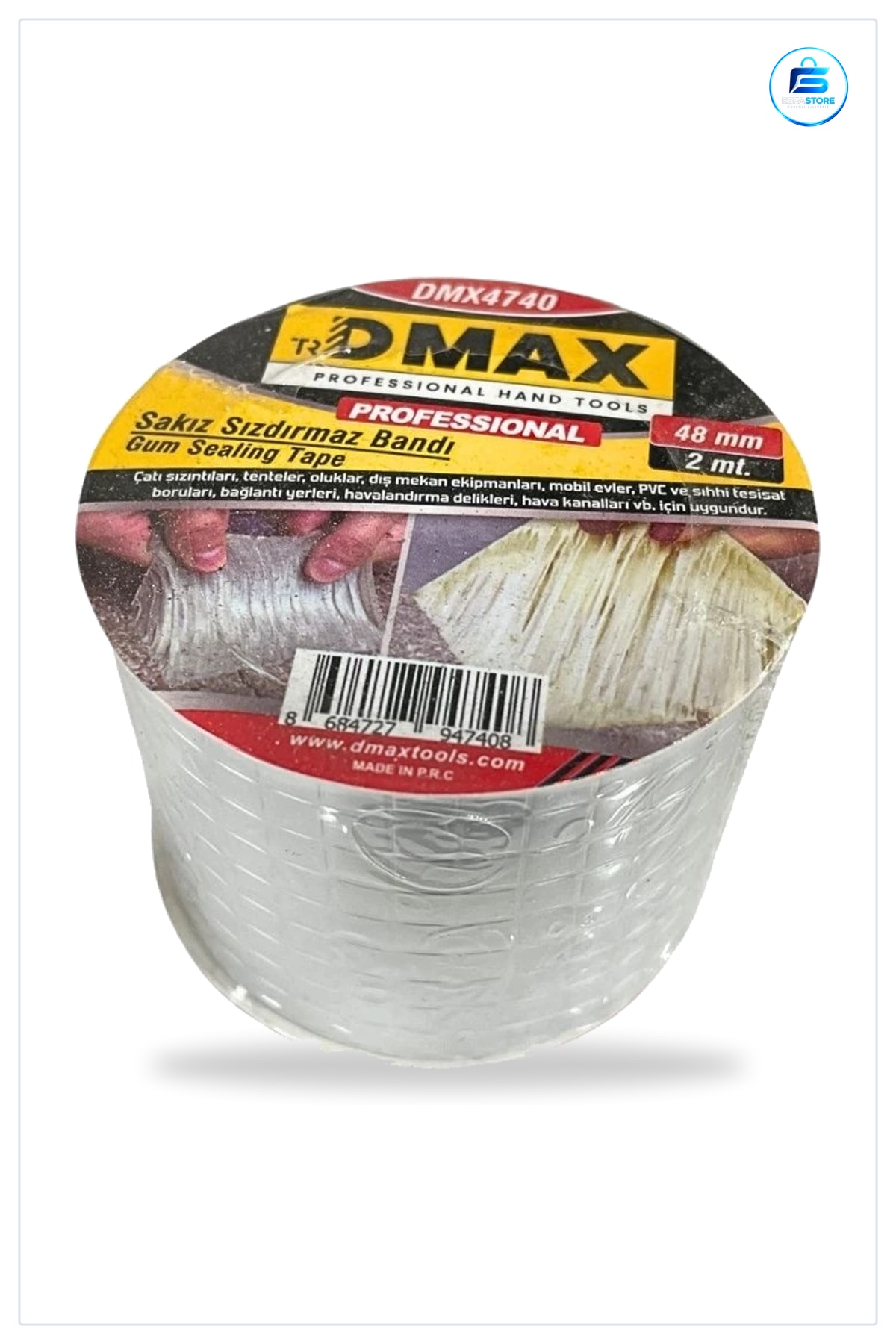 Sızdırmaz Sakız Bant 48 mm x 2 m Çatı Tesisat Boru Onarım Tamir Hırdavat Yapıştırıcı Su Kaçağı