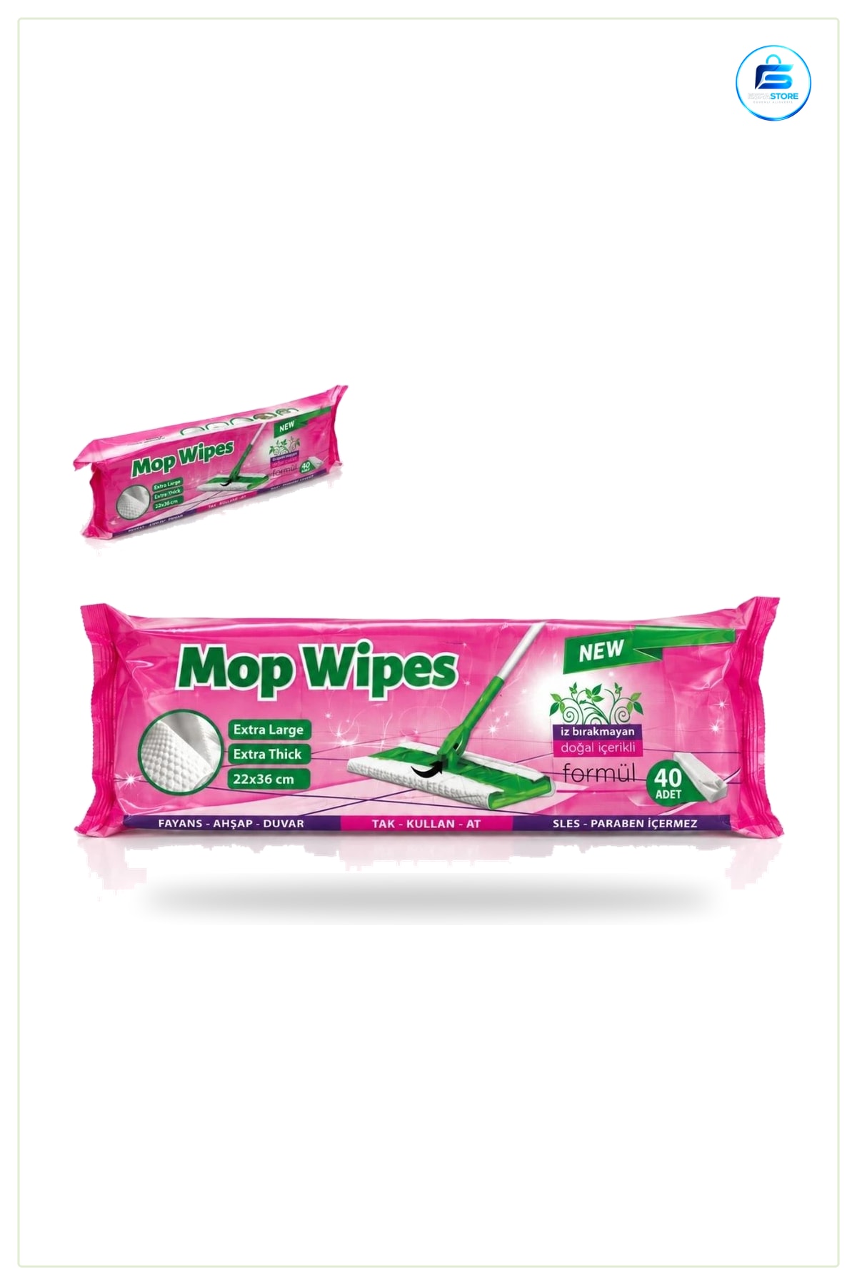 Tablet Mop Havlusu Temizlik Bezi 40 Adet 22x36 cm Extra Large Kalın Tek Kullanımlık Yüzey Bakım
