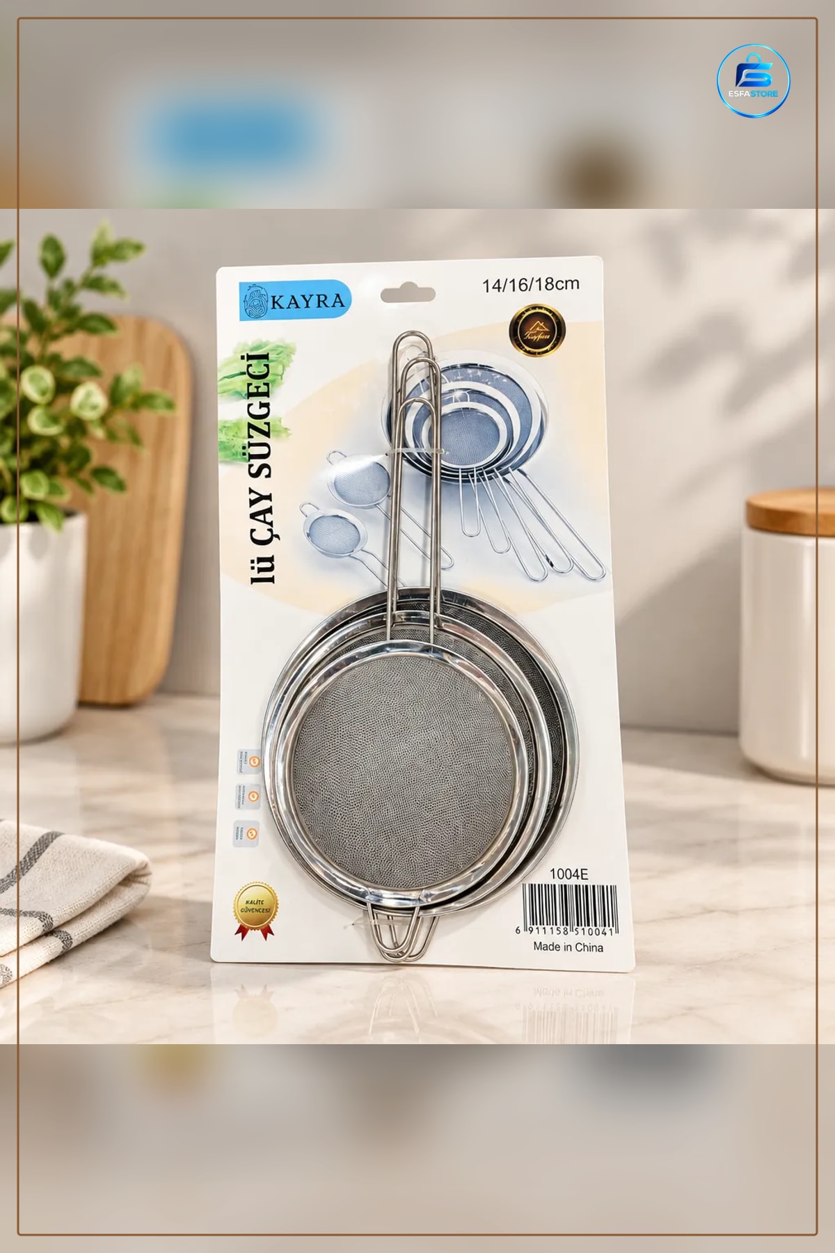 3 Parça Metal Süzgeç Seti /18 cm Mutfak İçin Çay Süzgeci Yemek Hazırlık Sofra Aksesuarı