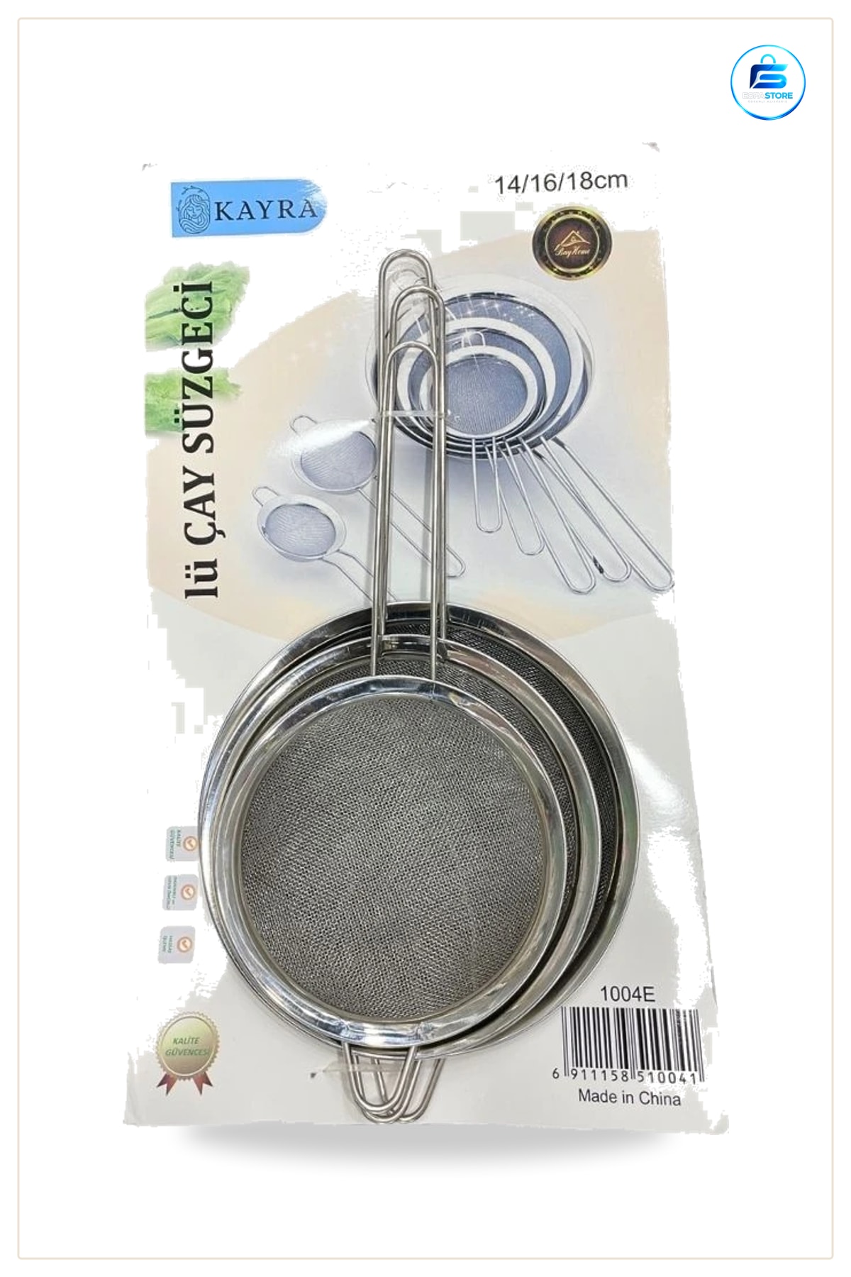 3 Parça Metal Süzgeç Seti /18 cm Mutfak İçin Çay Süzgeci Yemek Hazırlık Sofra Aksesuarı