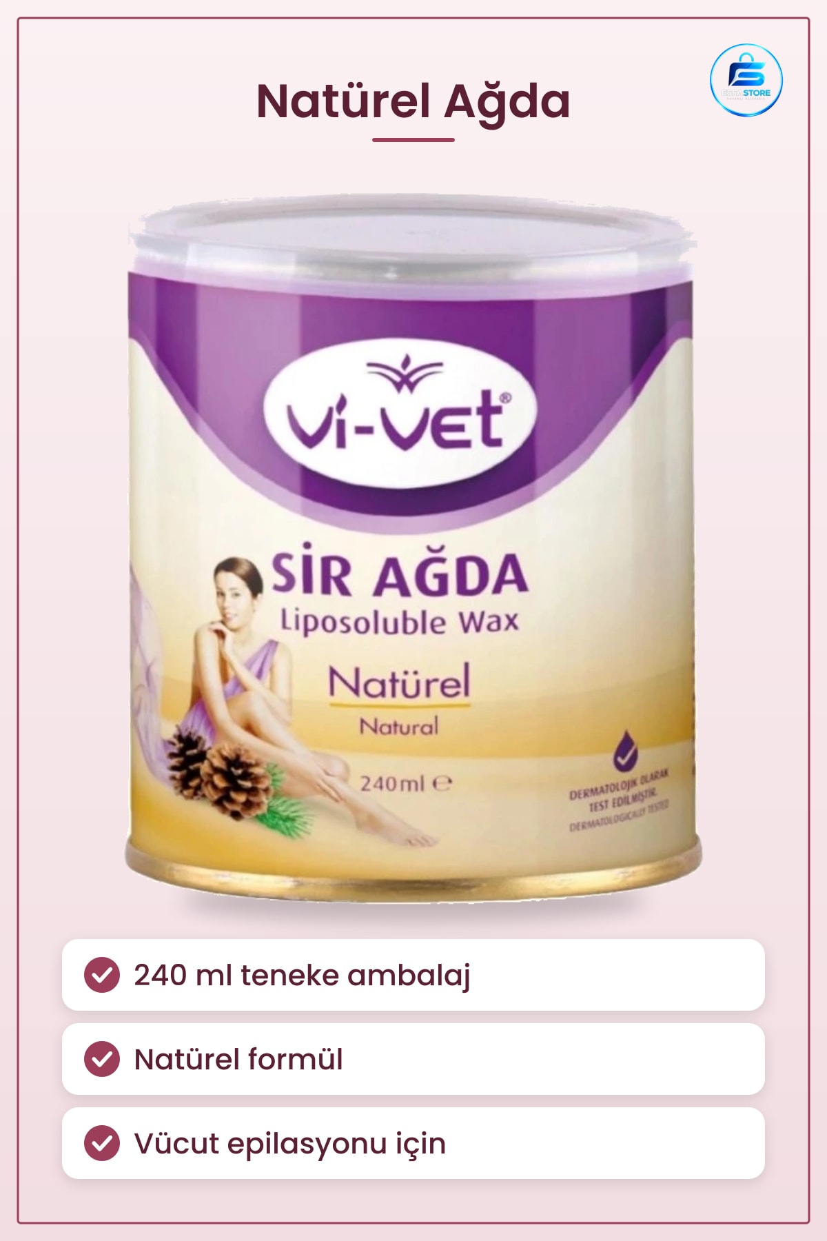 Sir Ağda 240 ml Teneke Natürel Tüy Alma Epilasyon Vücut Bakımı Kozmetik Ürünü Pratik Kullanım