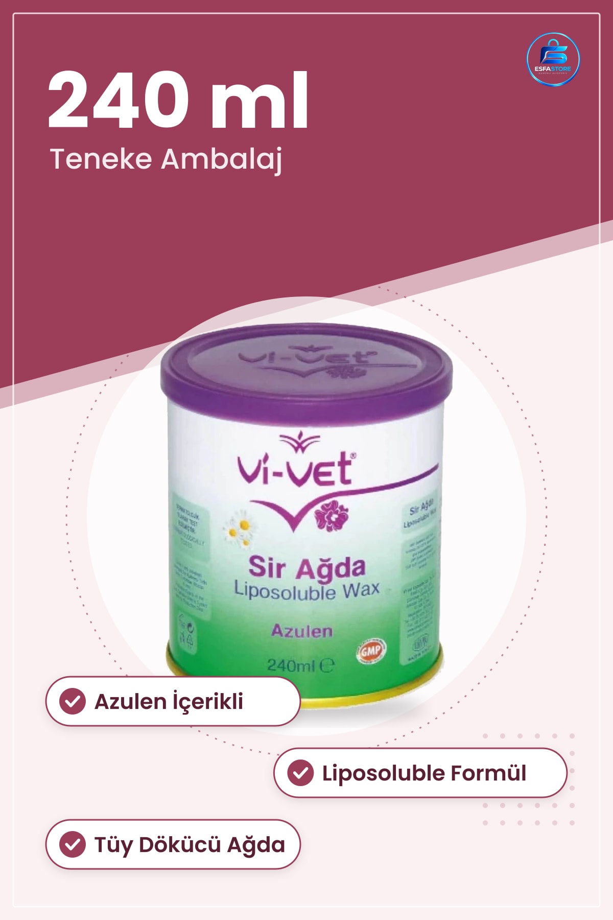 Azulen İçerikli Sir Ağda 240 ml Teneke Liposoluble Tüy Dökücü Epilasyon Vücut Bakım Ürünü