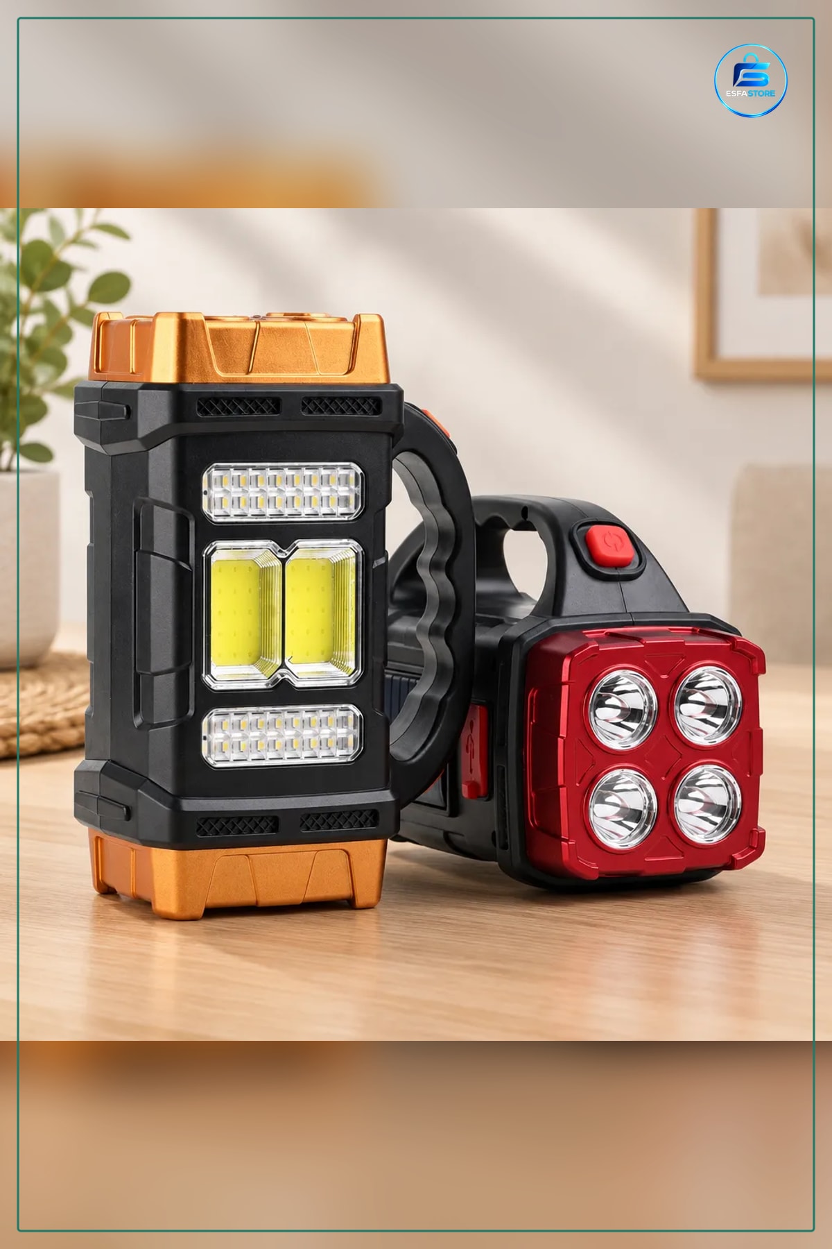 El Feneri Şarjlı 25 W Taşınabilir Kamp Aydınlatma COB Işıklı Çalışma Lambası Outdoor