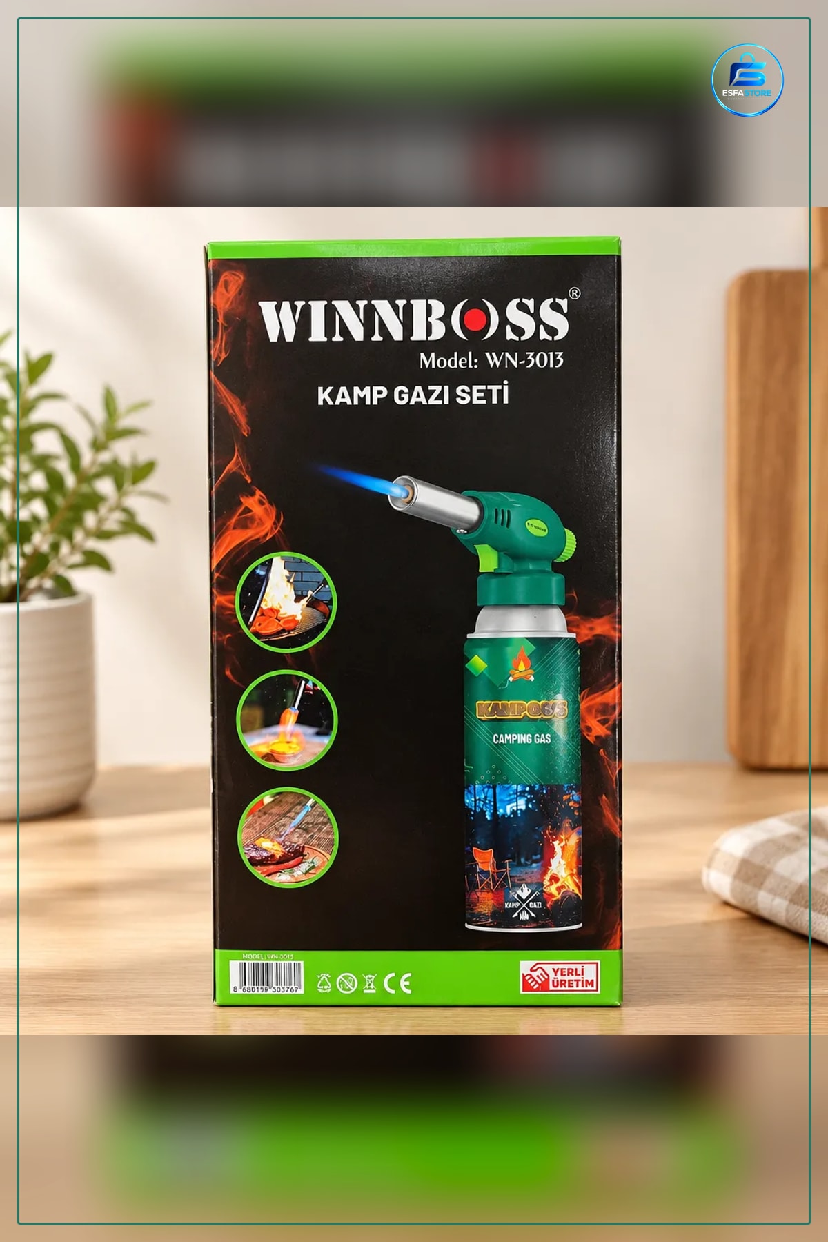 Kamp Gazı Seti Torç Başlıklı Gaz Tüplü Ocak Mutfak Piknik Mangal Barbekü Pişirme Aleti