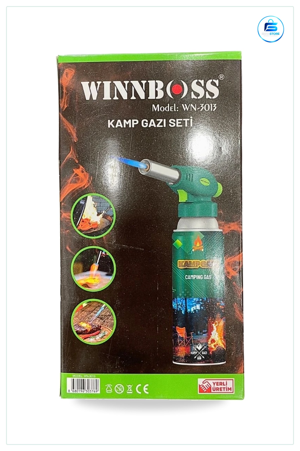 Kamp Gazı Seti Torç Başlıklı Gaz Tüplü Ocak Mutfak Piknik Mangal Barbekü Pişirme Aleti