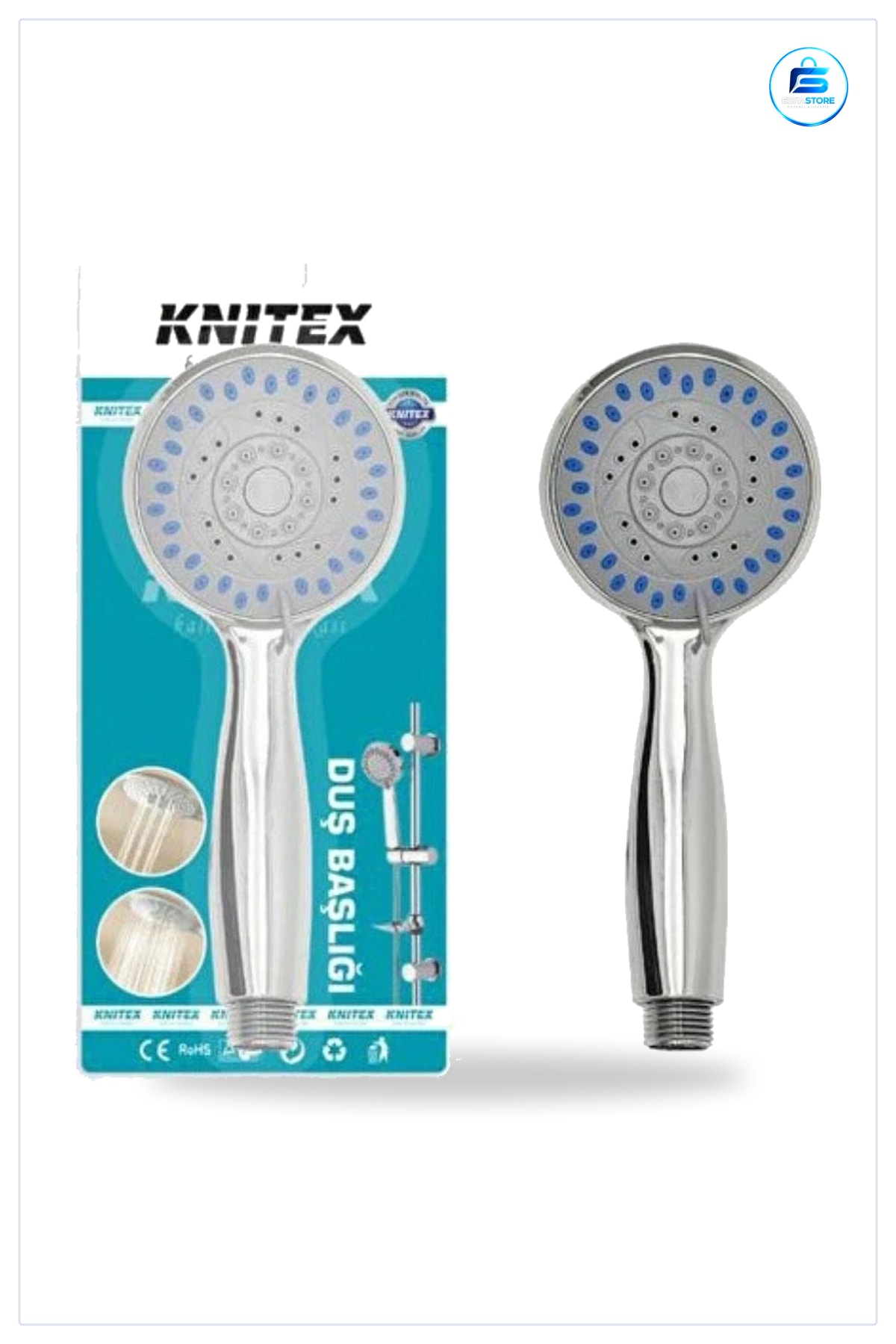 Fonksiyonlu Vakumlu Duş Başlığı El Tipi Krom Banyo Sistemi Ek Aparatsız Pratik Montaj Kolay