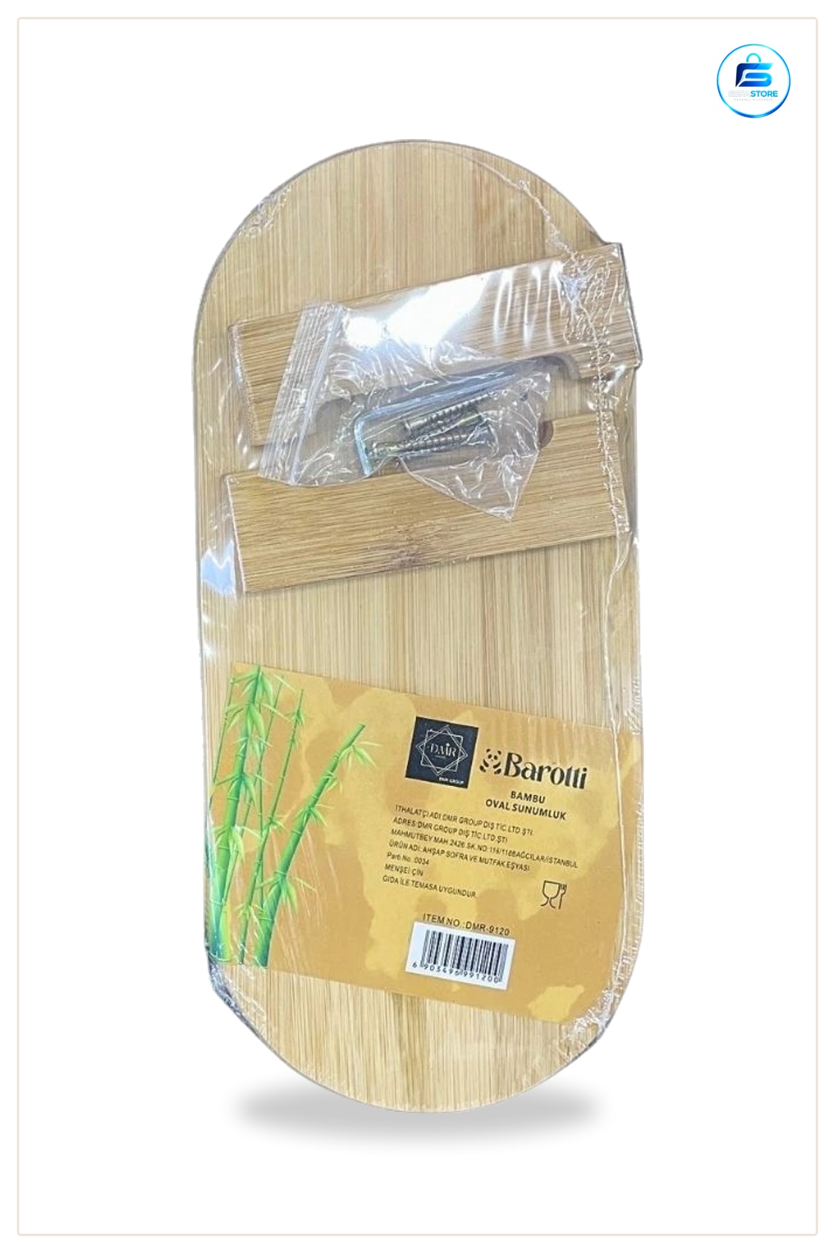 Bambu Oval Sunumluk Tepsi Kahvaltı ve Çay Saati Atıştırmalık Mutfak Servisi Kulplu