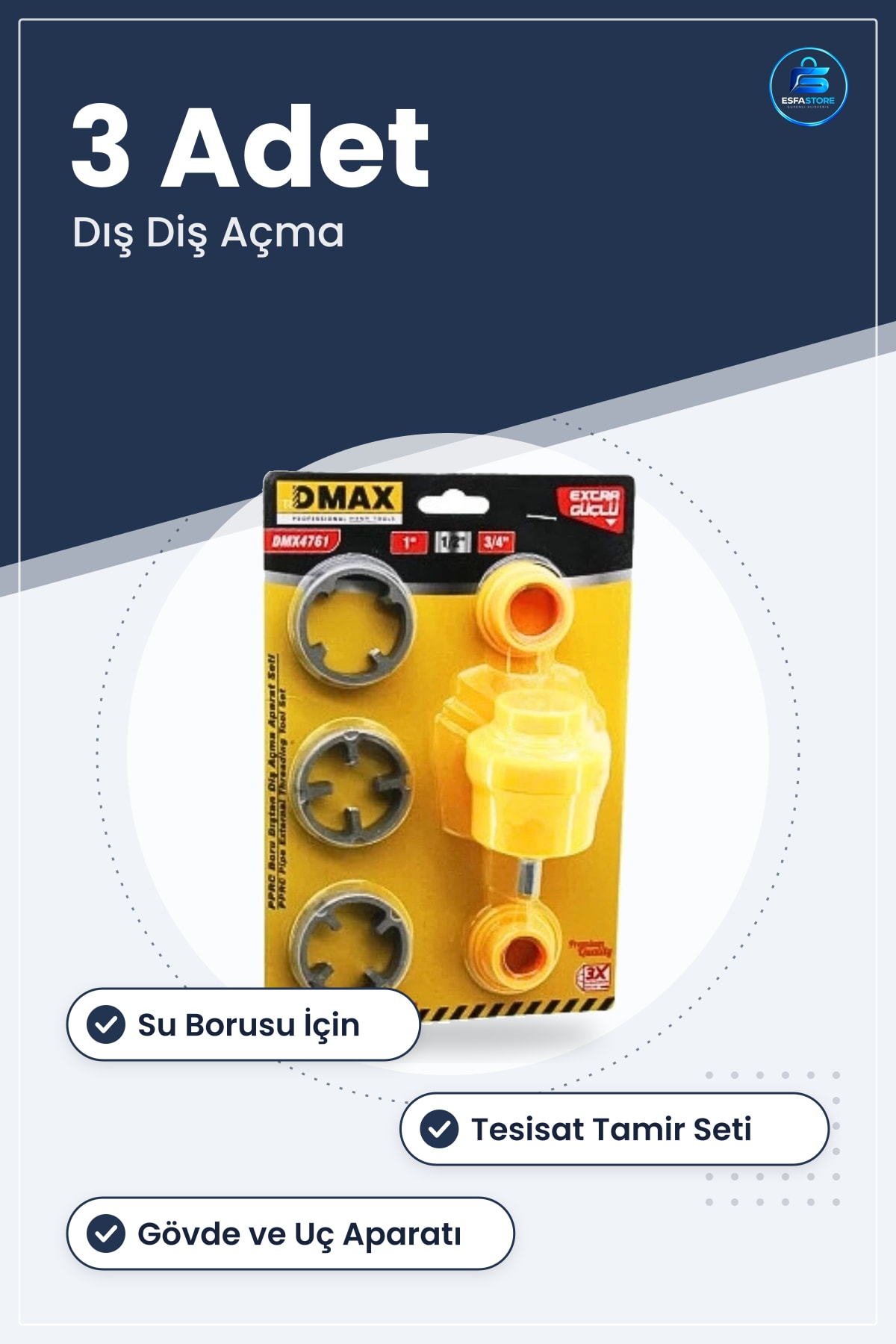 PPRC Boru Dış Diş Açma Aparat Seti Su Borusu Takım Avadanlığı Tesisat Tamir Banyo İçin