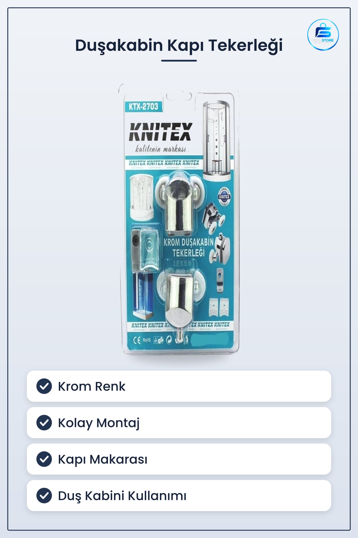 Krom Duşakabin Tekerleği Duş Kabini Kapı Makarası Kolay Montaj Banyo Yapı Malzemesi Aksesuarı
