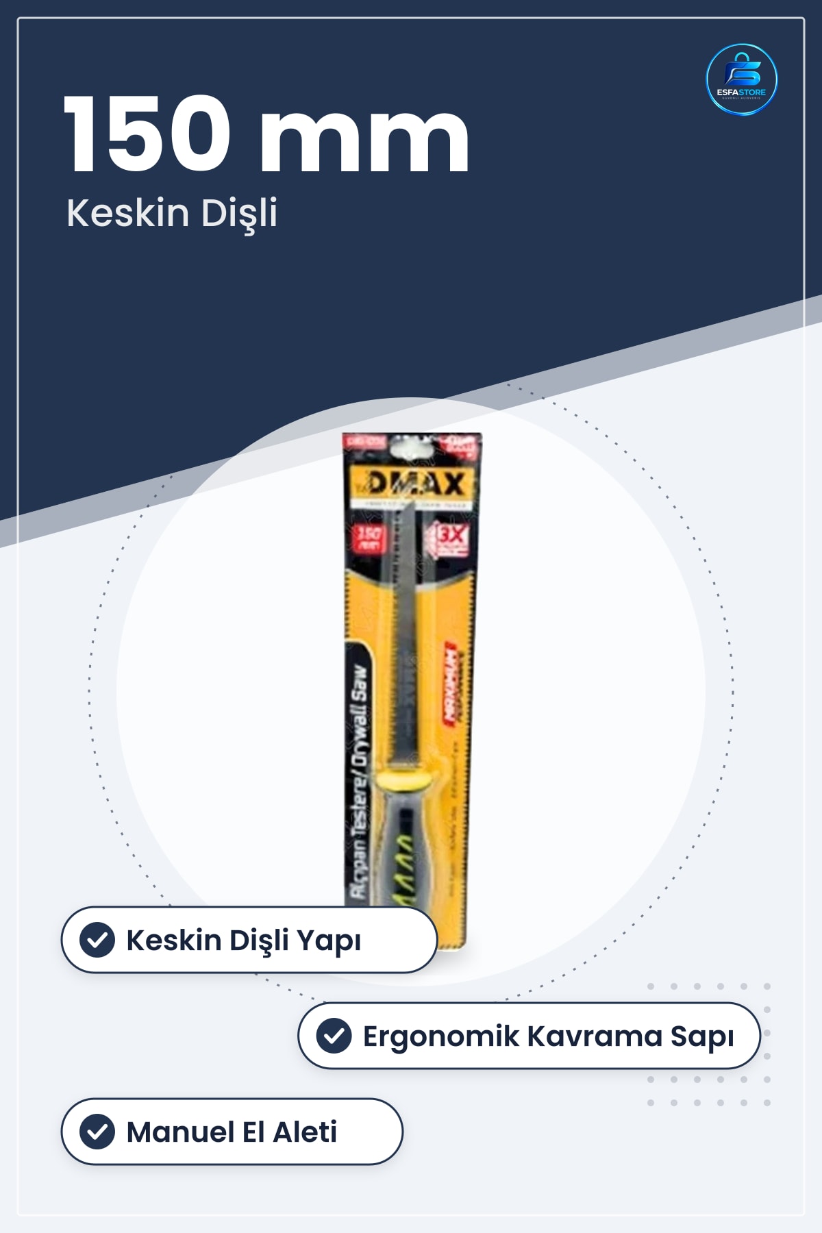 Alçıpan Testeresi 150 mm Manuel El Aleti Keskin Dayanıklı Kesme Ev Tadilat Hırdavat İşleri