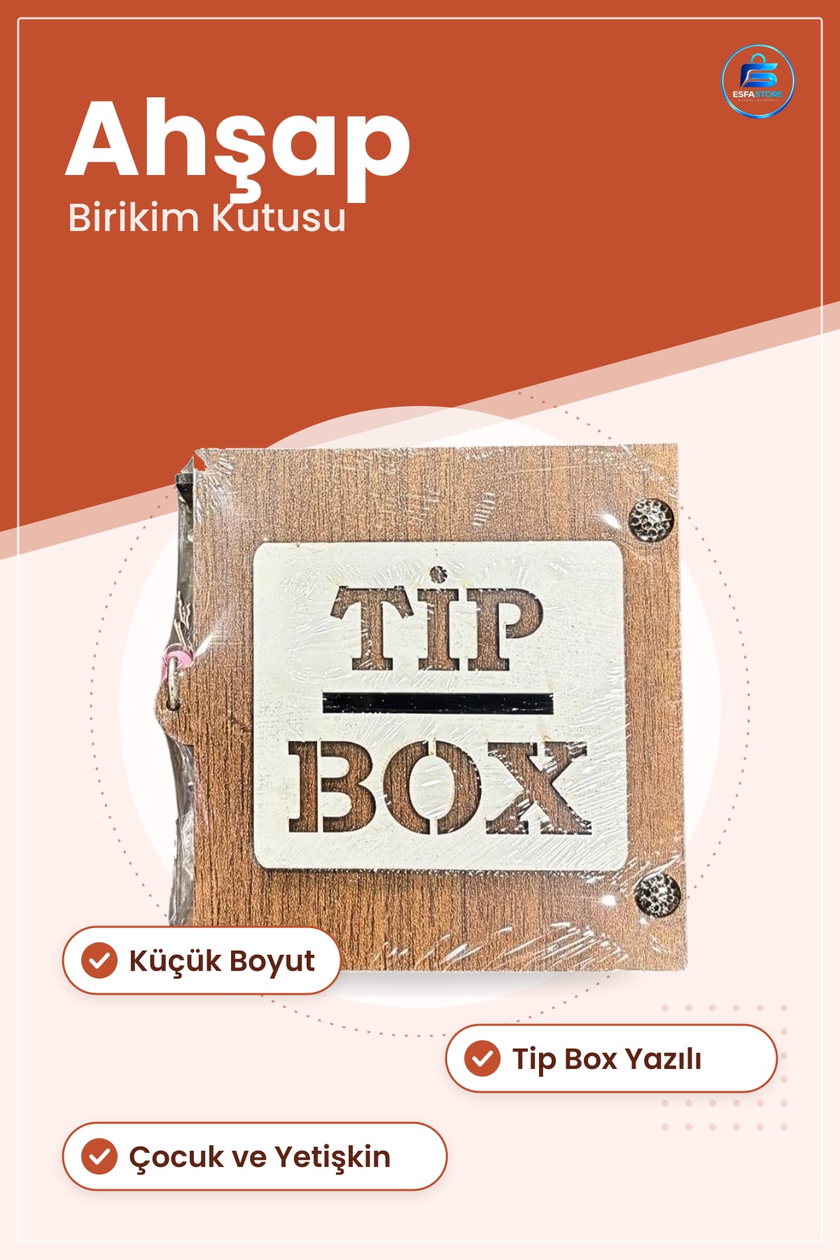 Küçük Ahşap Kumbara Tip Box Birikim Kutusu Hediyelik Ev Dekorasyonu Çocuk Hediyesi