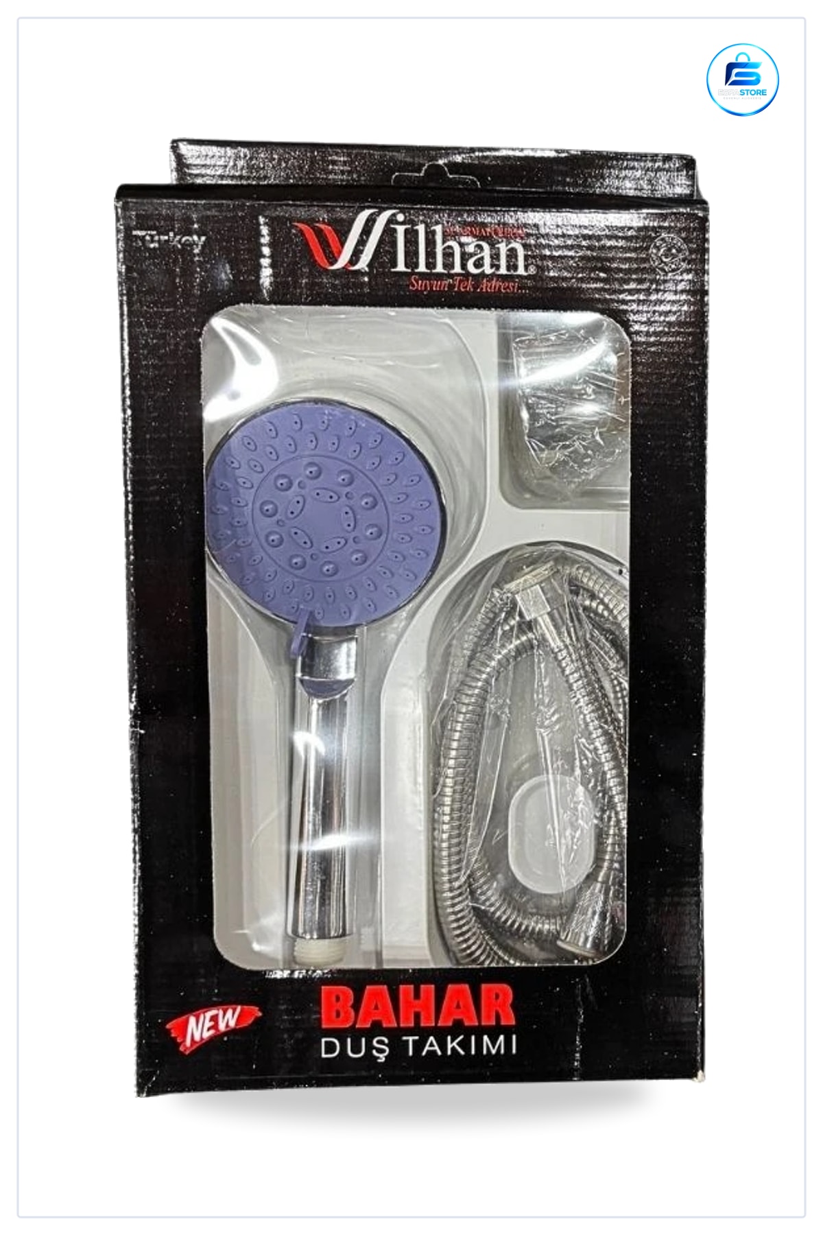 Bahar Lüks Duş Takımı Banyo Seti Elde Tutulan Başlık Metal Hortum ve Askı Aksesuarı