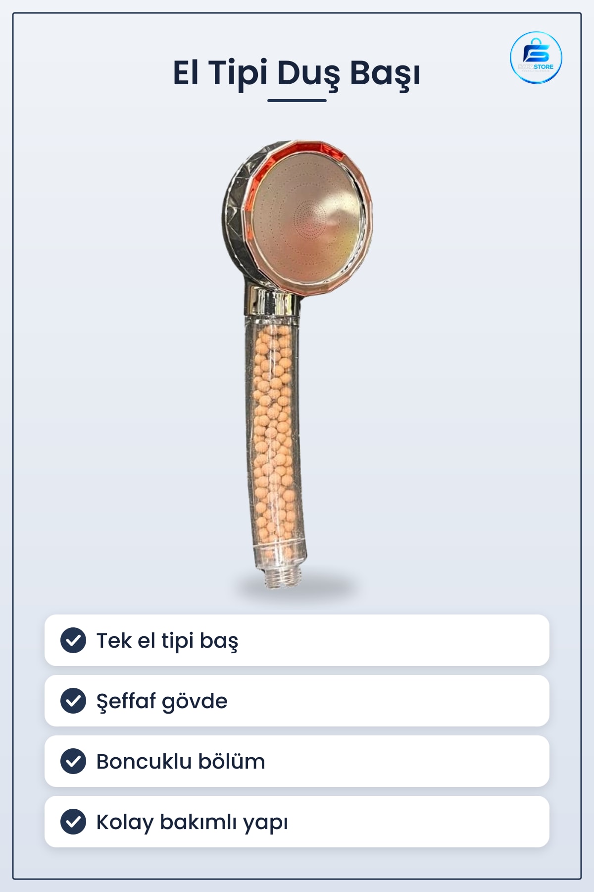 Boncuklu Duş Başı El Tipi Banyo Sistemi Filtreli Pratik Kullanım Ev Aksesuarı Kullanışlı
