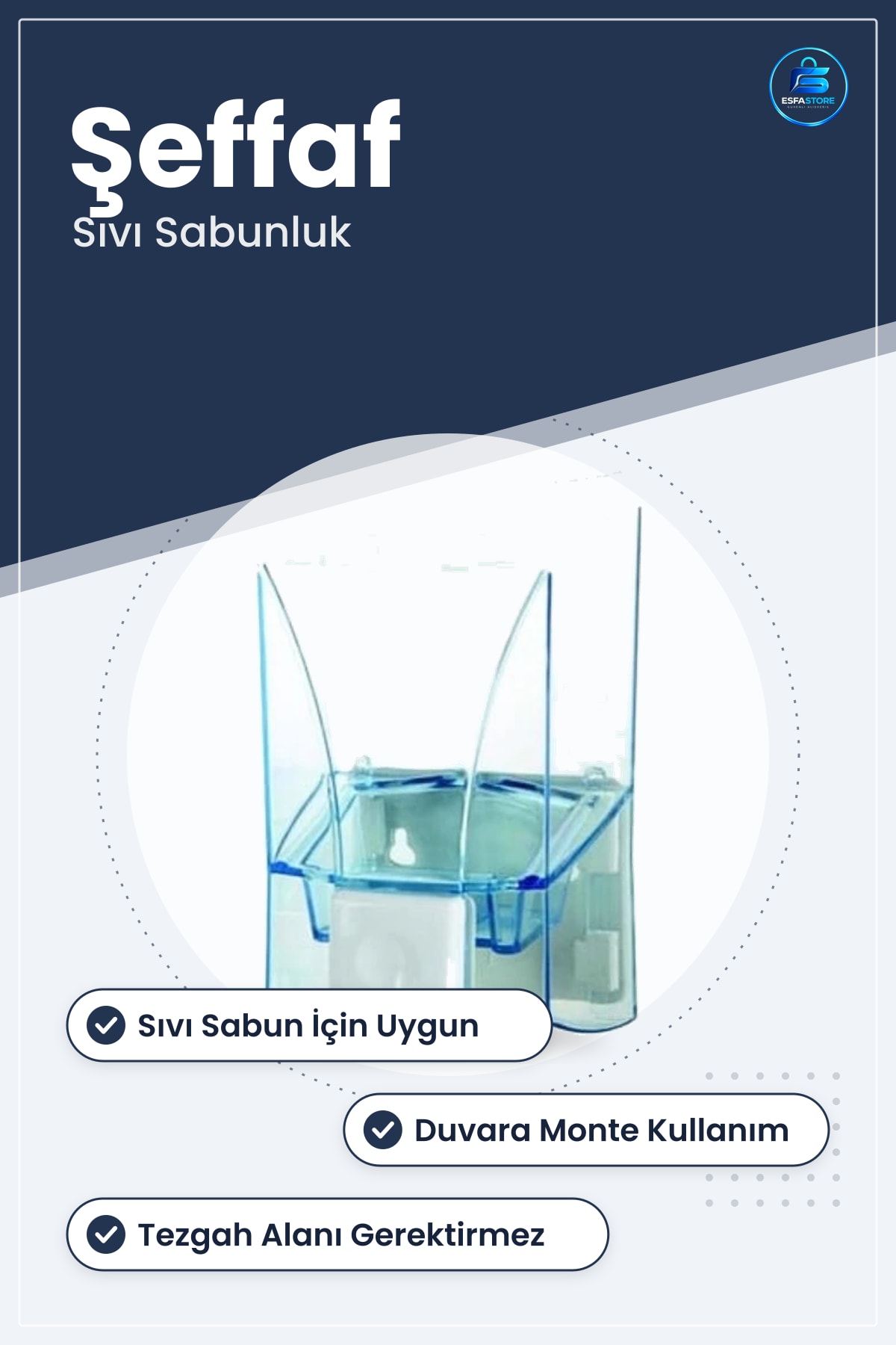 Duvara Monte Sıvı Sabunluk Banyo Lavabo Kolay Erişimli Düzen Sabun Dispenseri Şeffaf