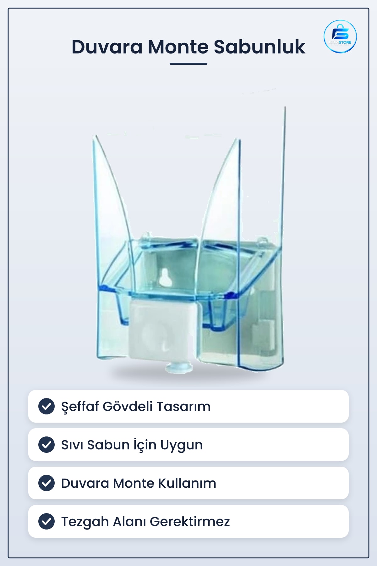 Duvara Monte Sıvı Sabunluk Banyo Lavabo Kolay Erişimli Düzen Sabun Dispenseri Şeffaf