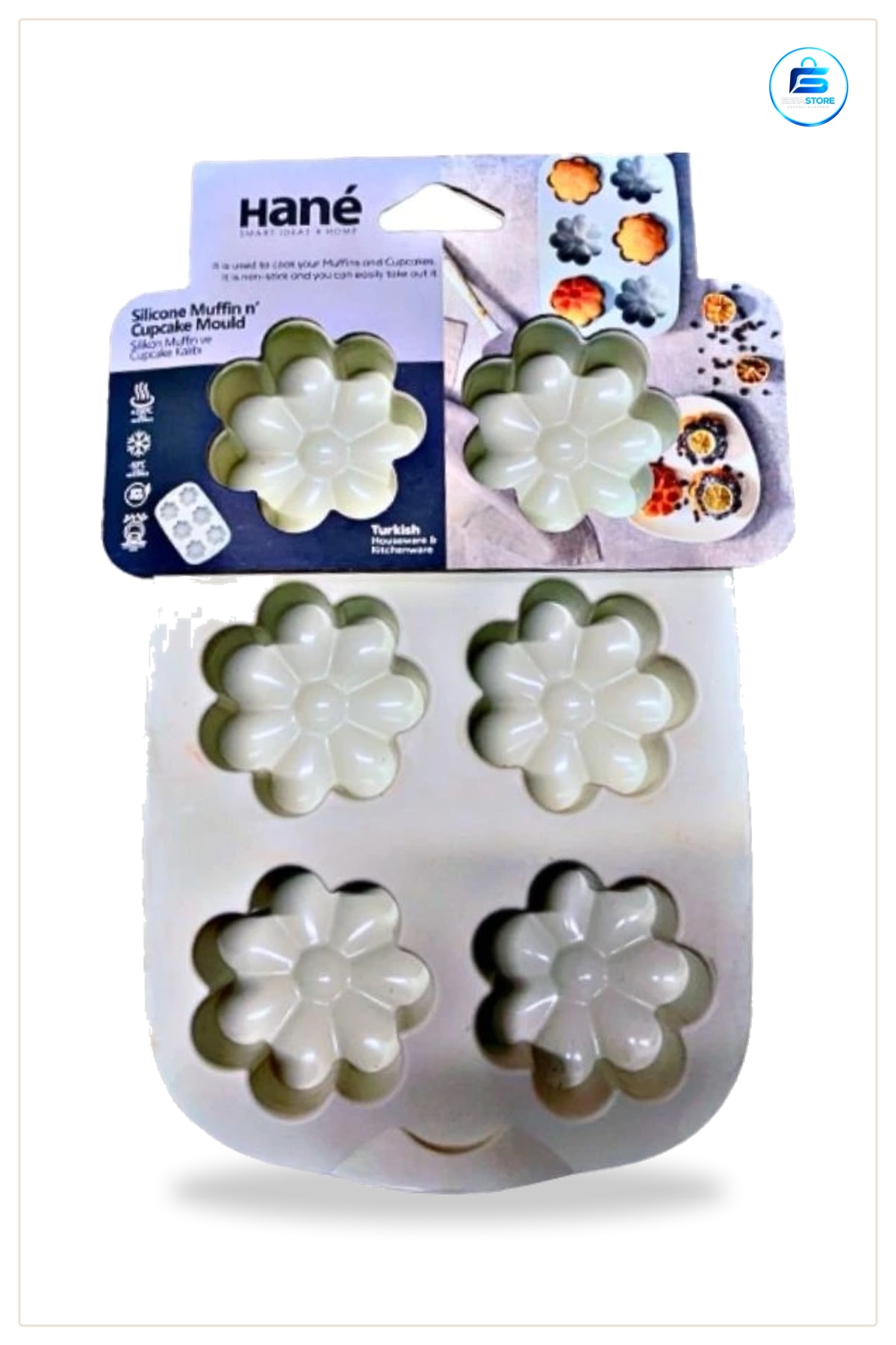 Silikon Kek Kalıbı 6 Bölmeli Çiçek Şekilli Muffin Cupcake Pişirme Fırın Mutfak Gereci