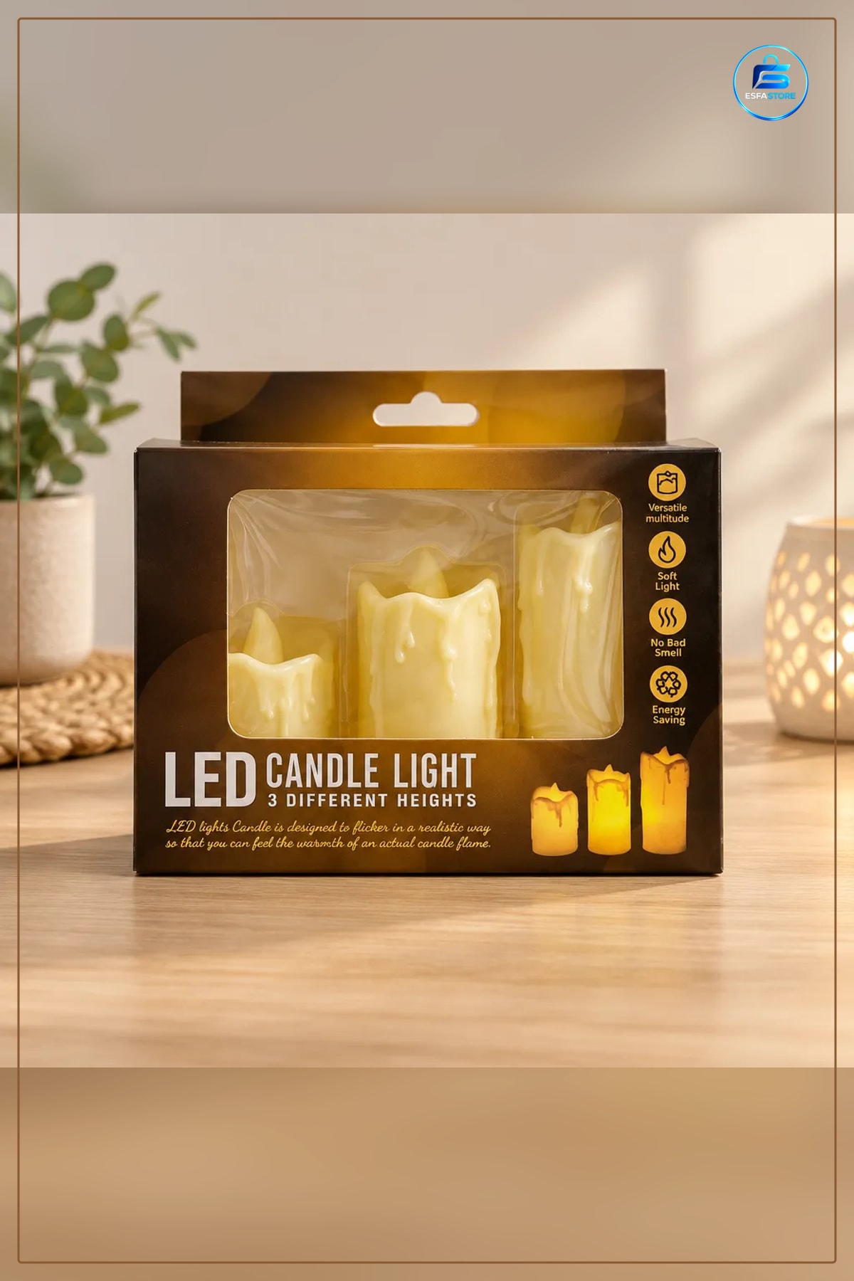 LED Mum Seti 3 Adet Farklı Boyutlarda Alev Efektli Dekoratif Ambiyans Işığı Ev Dekorasyonu