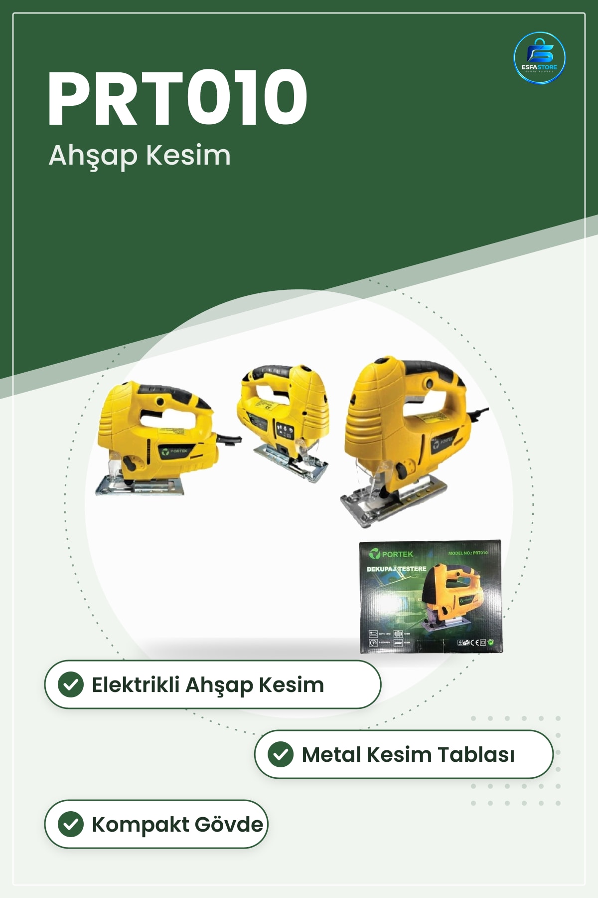 Dekupaj Testere Elektrikli Ahşap Kesim Makinesi Sarı Gövdeli Hobi ve Atölye İçin Kesme Aleti