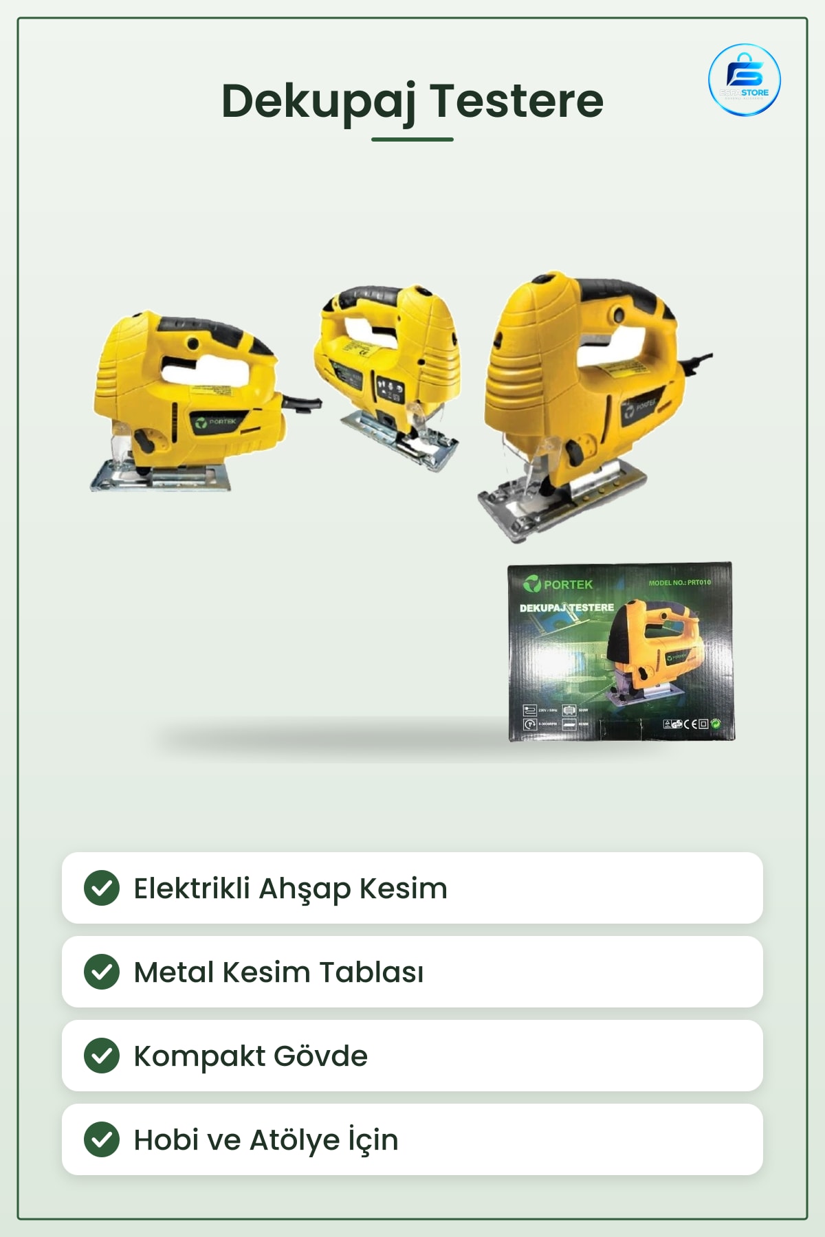 Dekupaj Testere Elektrikli Ahşap Kesim Makinesi Sarı Gövdeli Hobi ve Atölye İçin Kesme Aleti