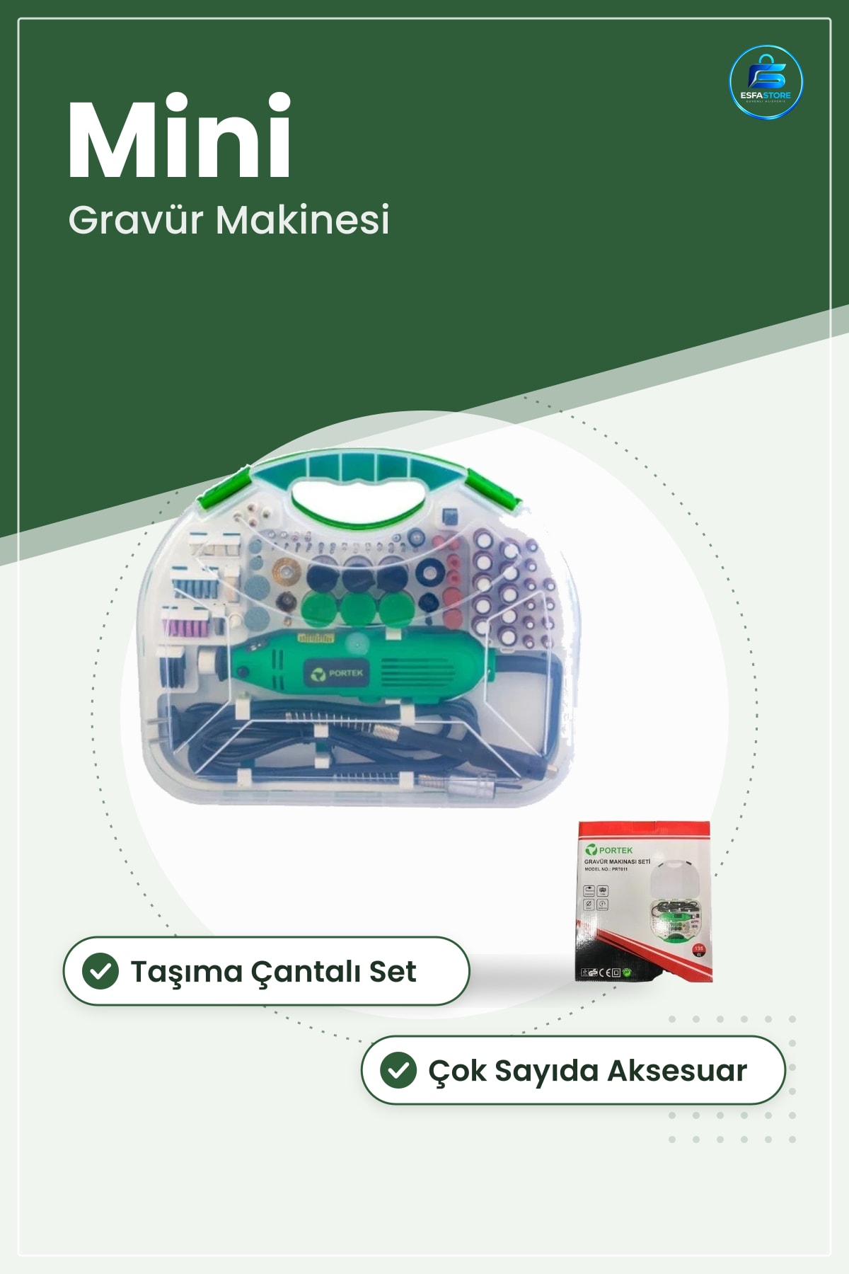Gravür Makinesi Seti Hobi Aksesuarlı Taşıma Çantalı Mini Taşlama Kesme Oyma Aparatları