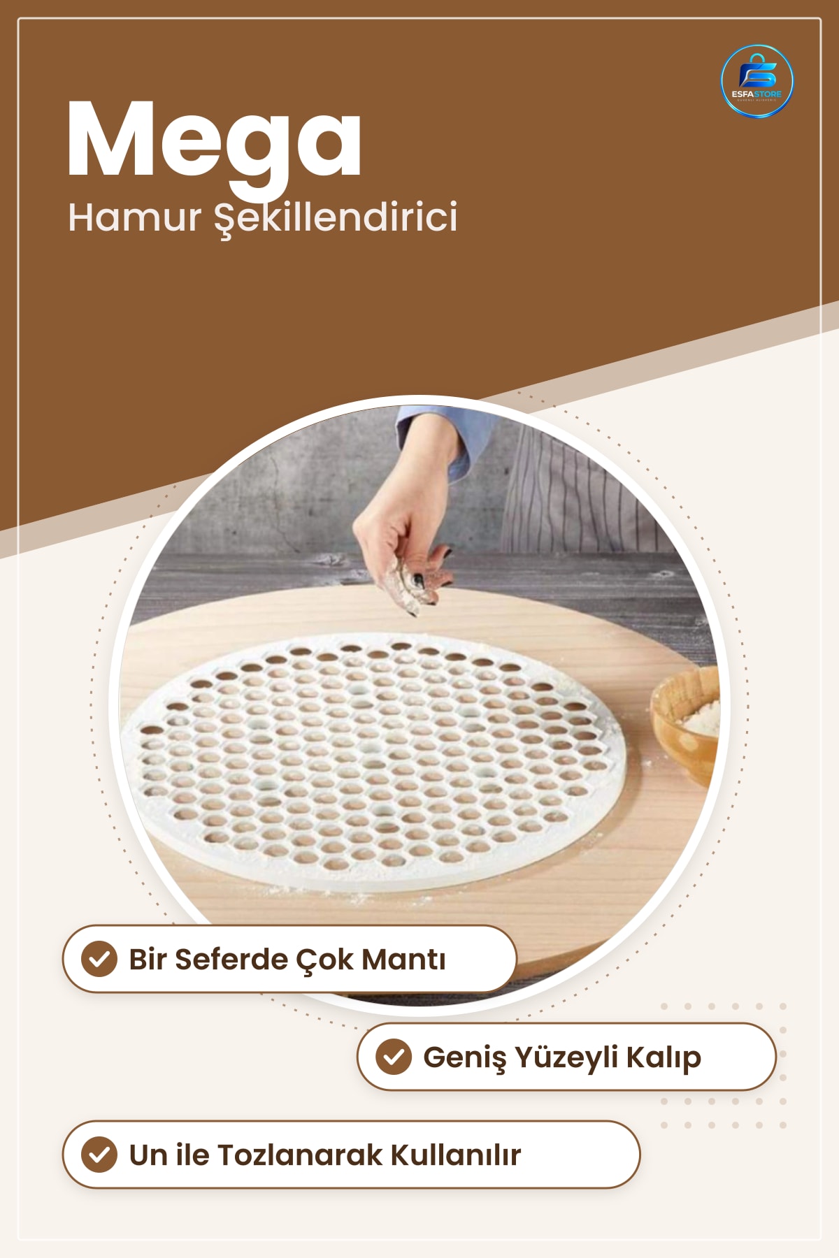 Mega Mantı Kalıpı Hamur Şekillendirici Pratik Mutfak Yemek Hazırlık Aracı Ev Yapımı Sofra