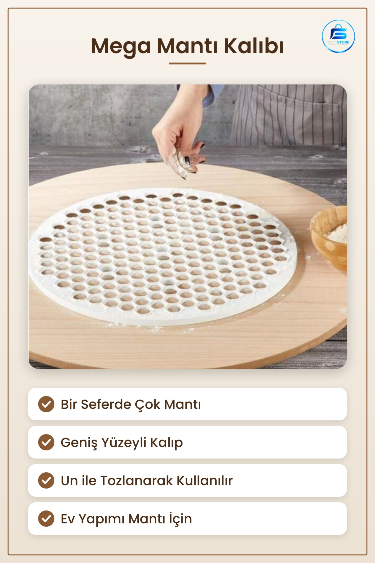 Mega Mantı Kalıpı Hamur Şekillendirici Pratik Mutfak Yemek Hazırlık Aracı Ev Yapımı Sofra