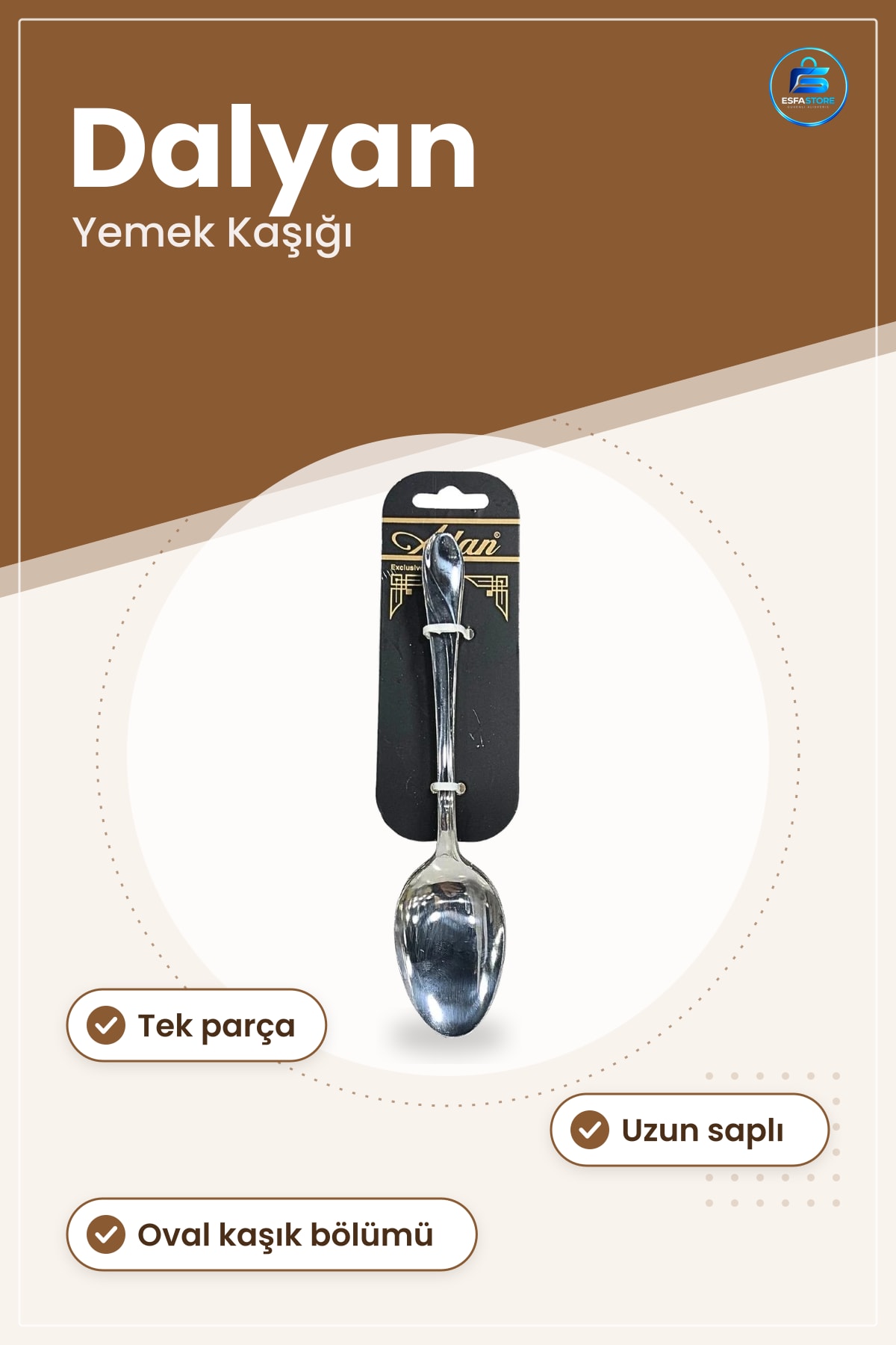 Yemek Kaşığı Dalyan Model Kaşık Sofra Mutfak Servis Günlük Kullanım Ev Sade Tasarım