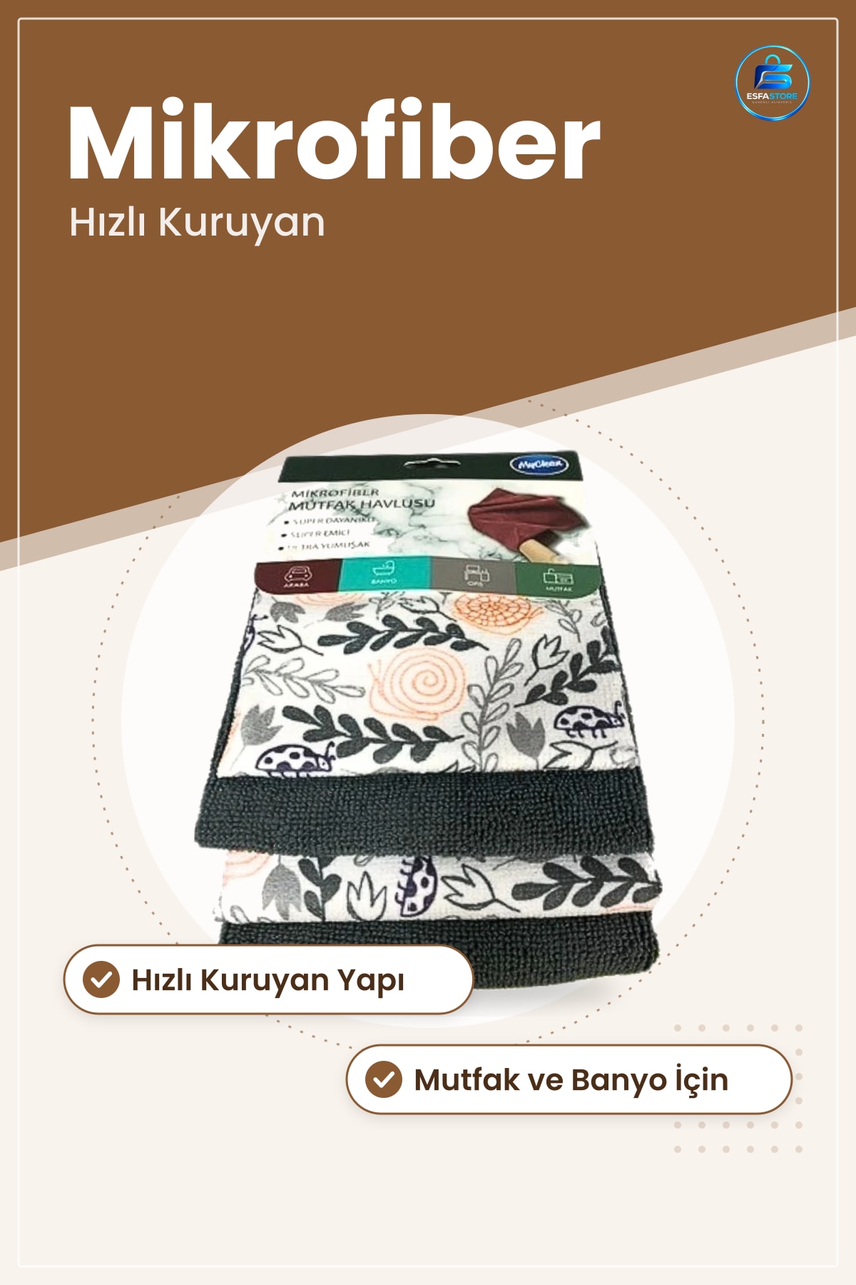 Mikrofiber Kurulama Havlusu Mutfak Banyo Temizlik Bezi Hızlı Kuruyan Emici Ev Kullanımı