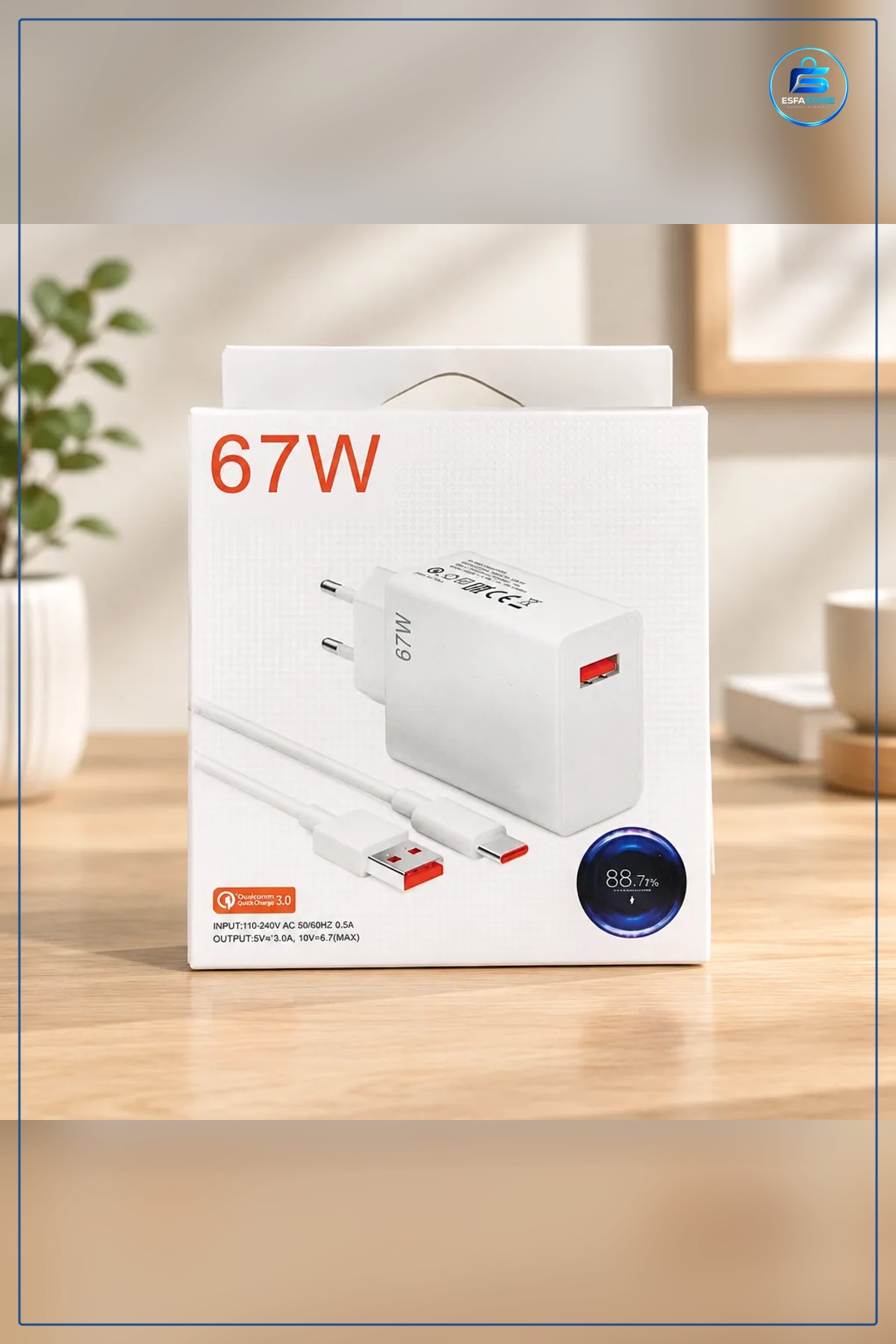 Şarj Aleti 67 W Hızlı Adaptör USB Type C Kablolu Set Telefon Uyumlu Başlık ve Kablo