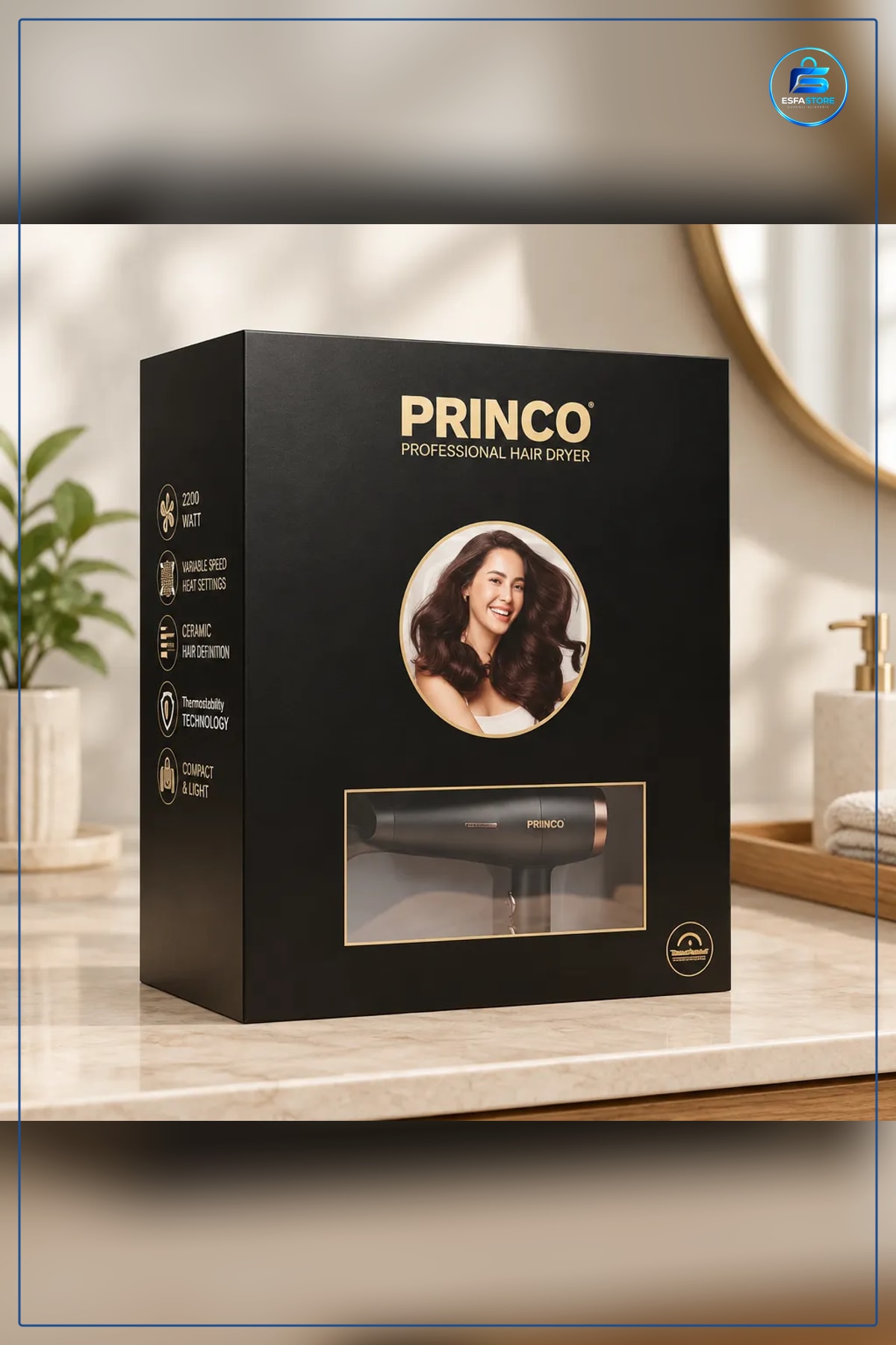 Fön Makinesi 2200 Watt Saç Kurutma Seramik Ayarlı Sıcaklık Soğuk Hava Ev Kişisel Bakım