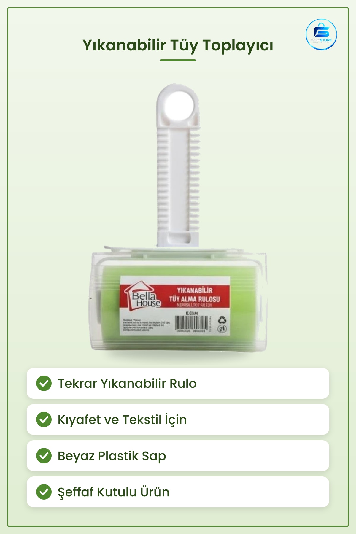 Yıkanabilir Tüy Toplayıcı Rulo Kıyafet Halı Koltuk Battaniye Kumaş Temizleyici Aparat