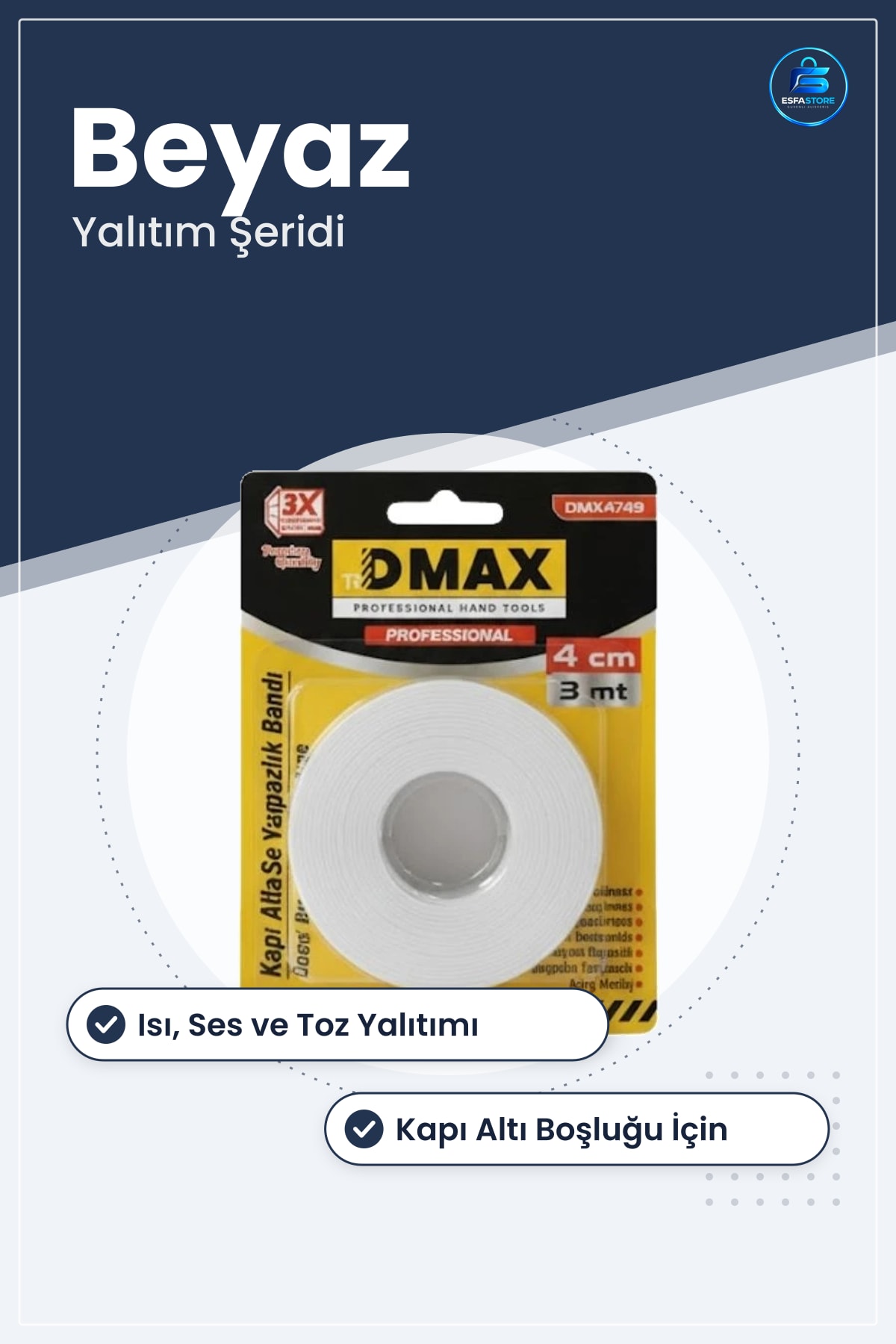Kapı Altı Sızdırmazlık Bantı Beyaz Isı Ses ve Toz Önleyici Yalıtım Şeridi Pencere Hırdavat