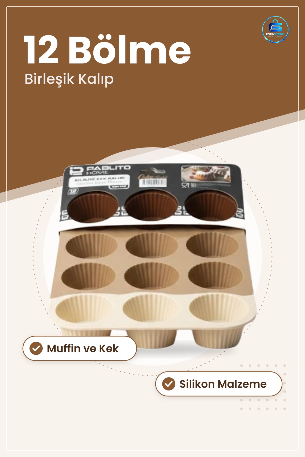 Silikon Kek Kalıbı 12 Bölmeli Birleşik Muffin Fırın Tepsisi Mutfak Pişirme Aksesuarı