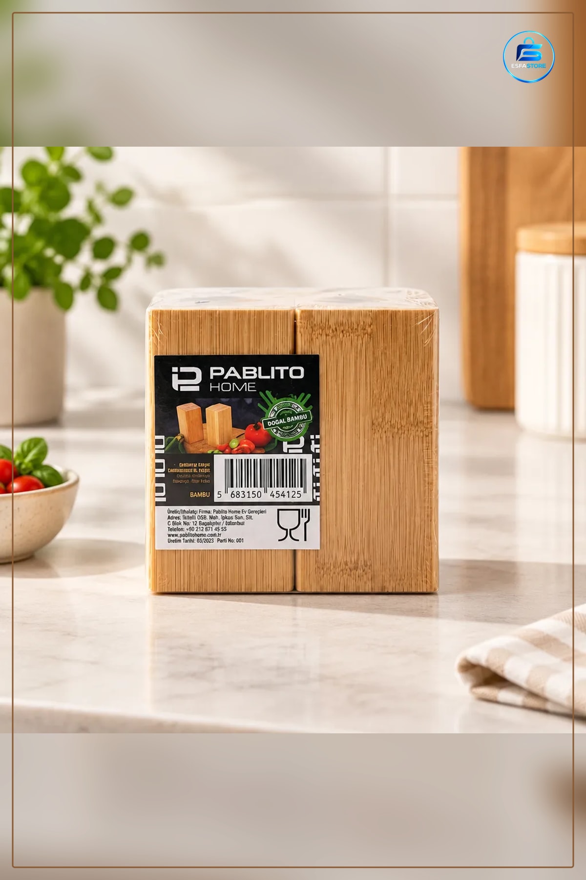 Tuzluk Biberlik Bambu İkili Set 2 Parça Doğal Malzeme Sofra Masa Mutfak Kullanımı Sade Tasarım